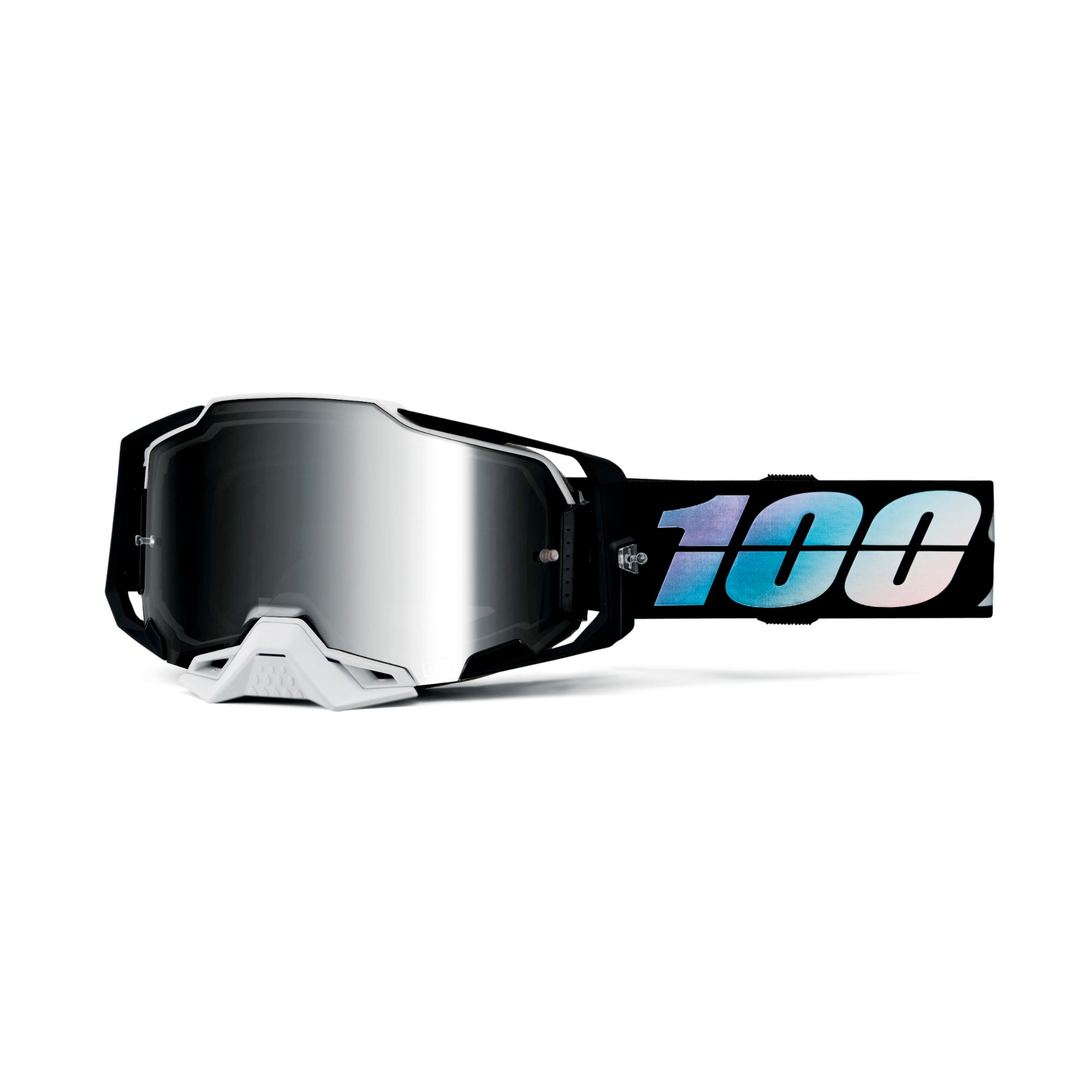 Photos - Motorcycle Goggles / Face Mask 100percent 100 Armega Goggle Krisp / Mirror Silver Lens HP-50005-00019 