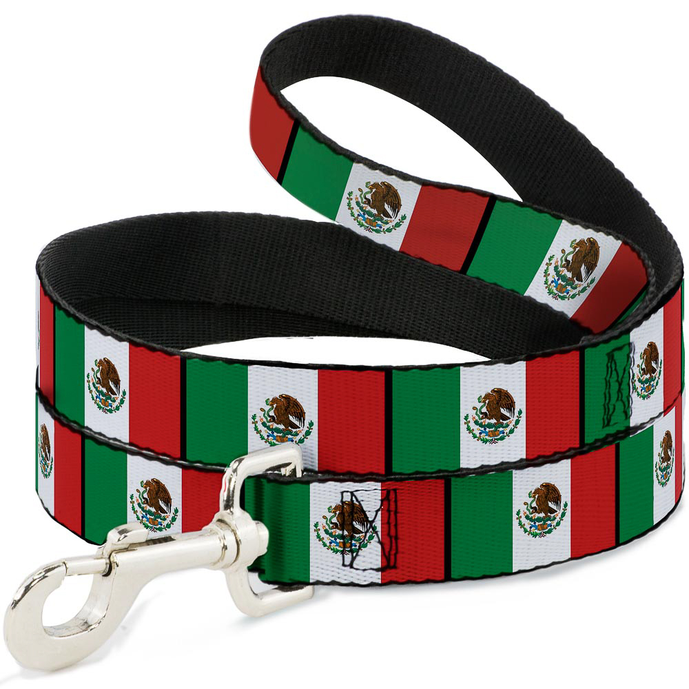 Dog Leash Mexico Flags NARROW 0.5″