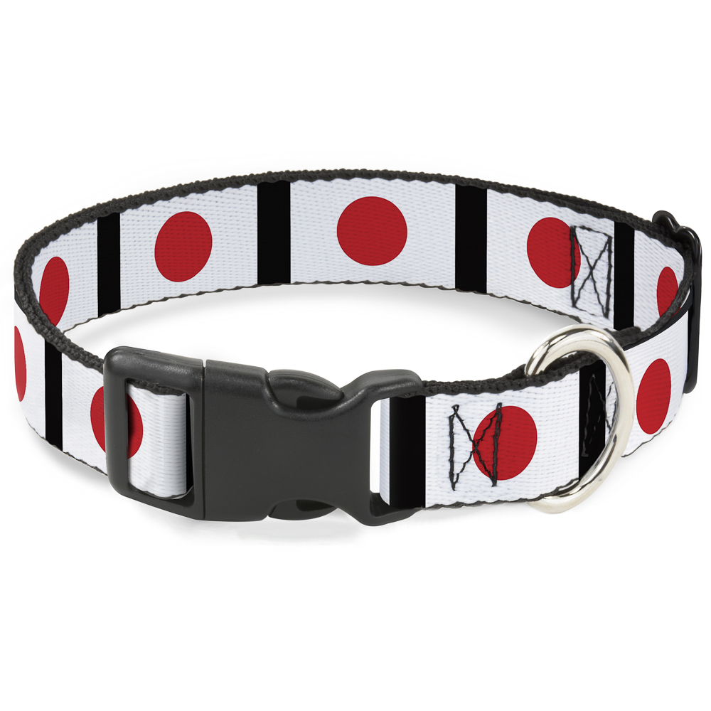 Plastic Clip Collar Japan Flags Large 15-24"