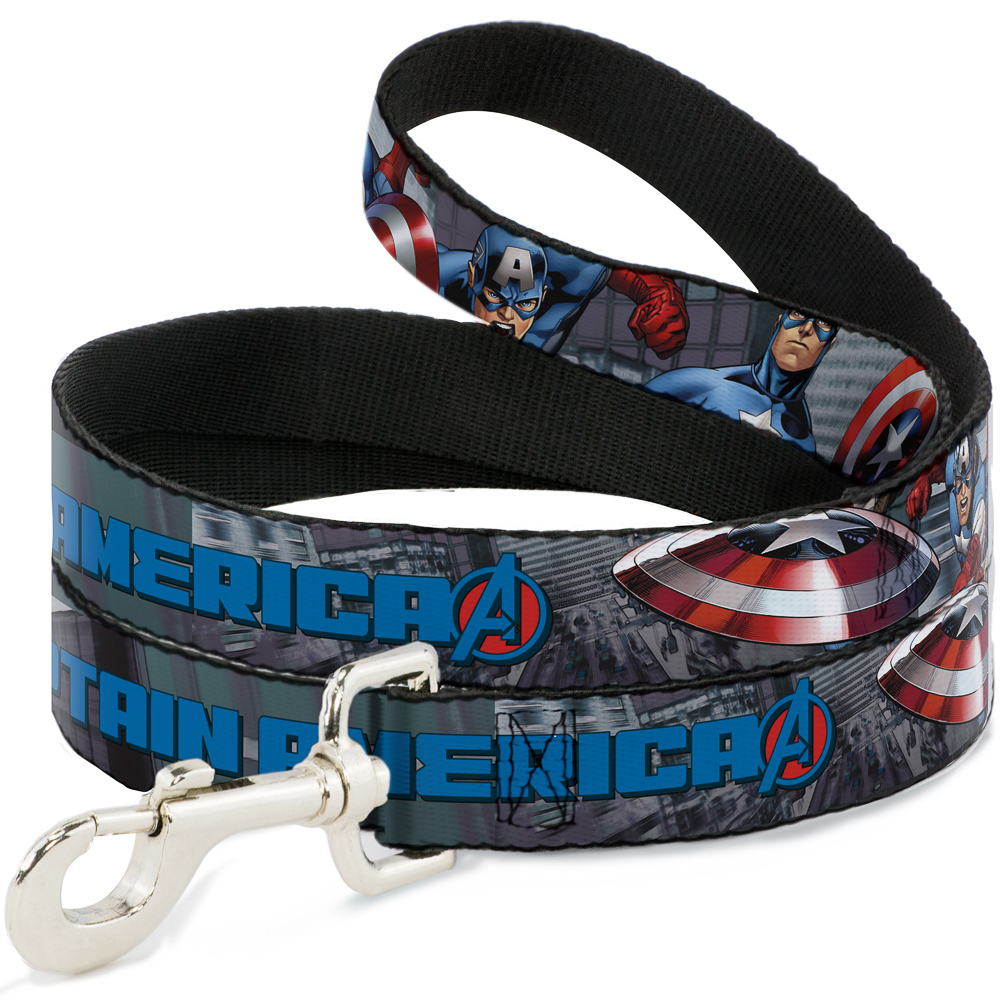 MARVEL AVENGERS  Dog Leash CAPTAIN AMERICA w/Avengers Logo Cityscape (US IMPORT)