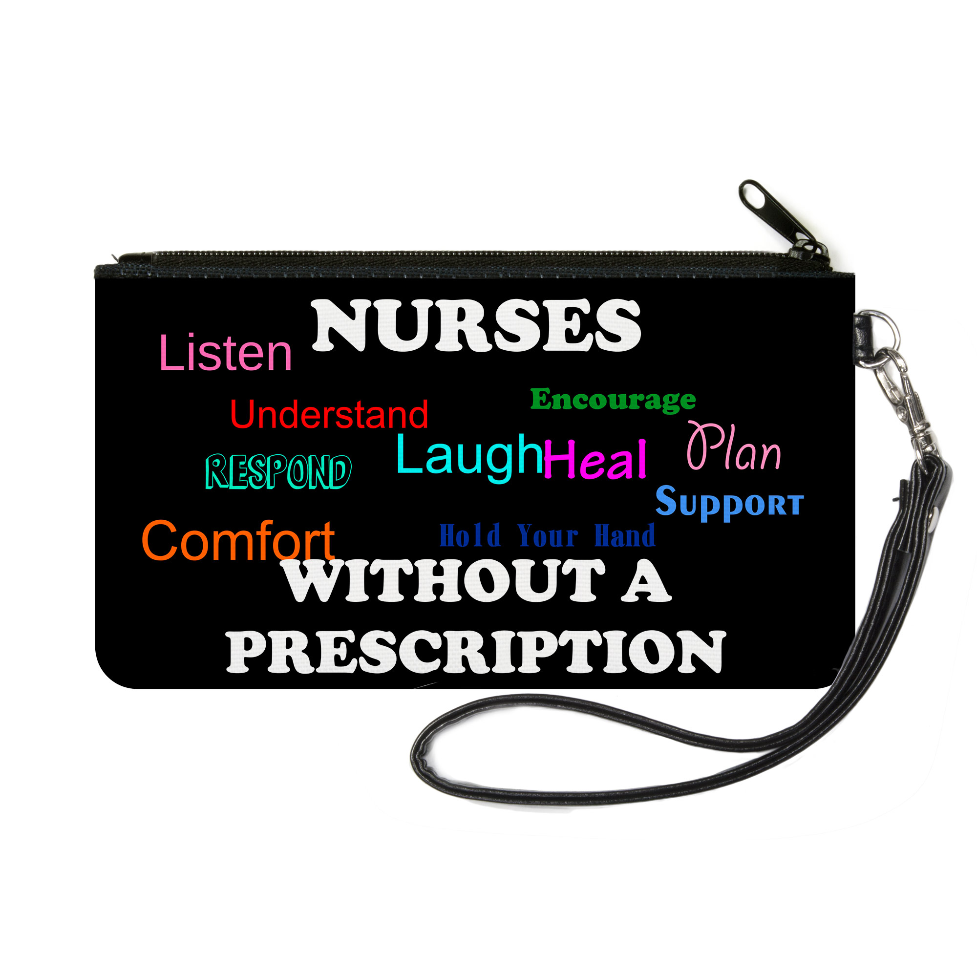 Canvas Zipper Wallet SMALL NURSES « Respond » WITHOUT A PRESCRIPTION Black/White/M