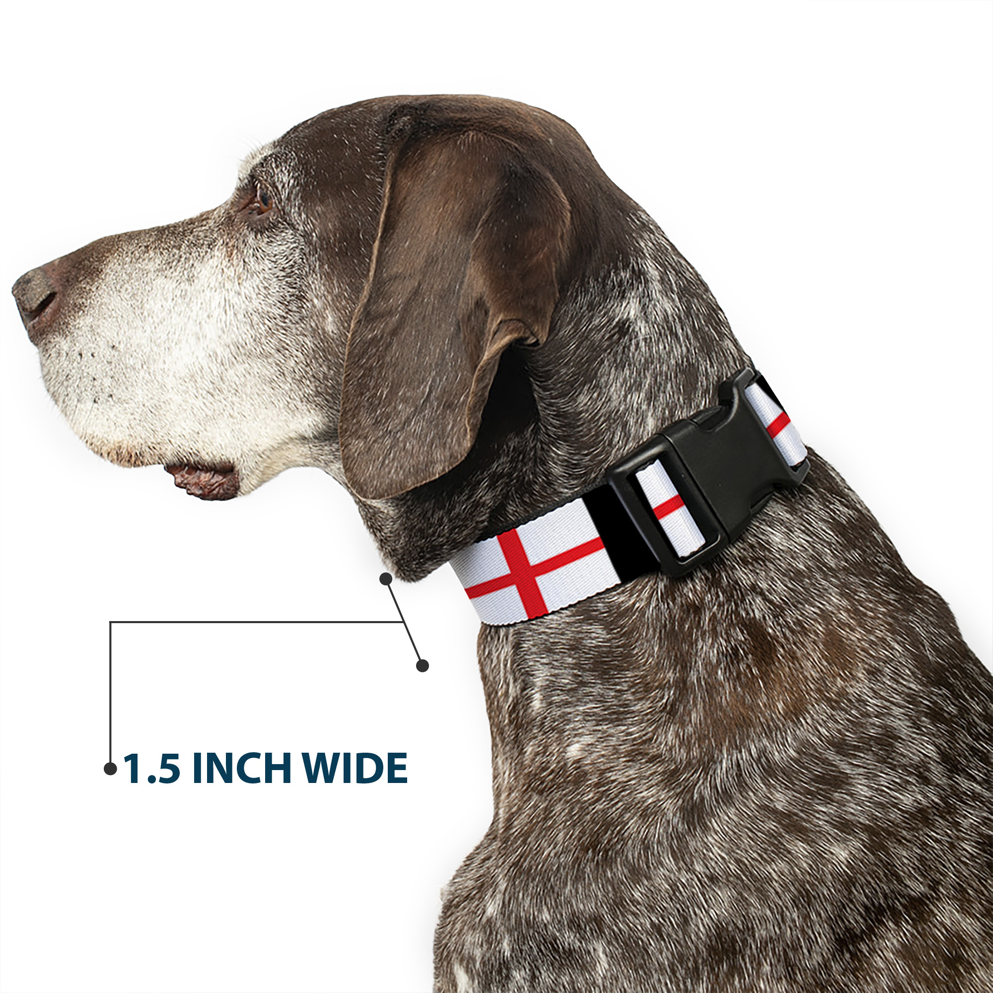 Plastic Clip Collar England Flags Small 9.5-13"