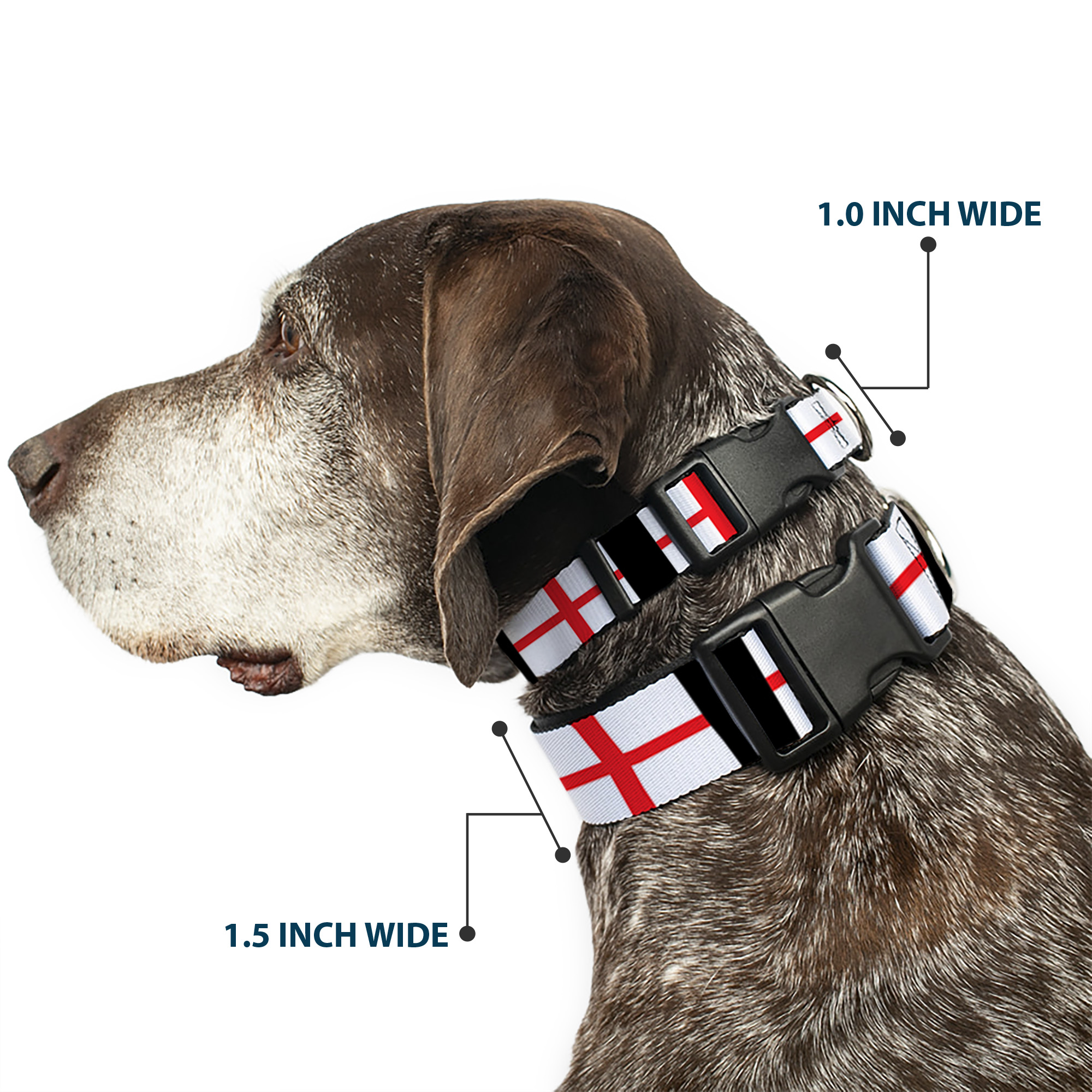 Plastic Clip Collar England Flags Small 9.5-13"