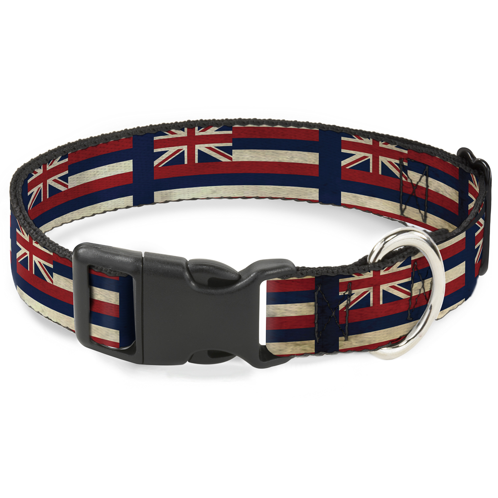 Plastic Clip Collar Hawaii Flags2/Navy NARROW-Medium 8.5-12"