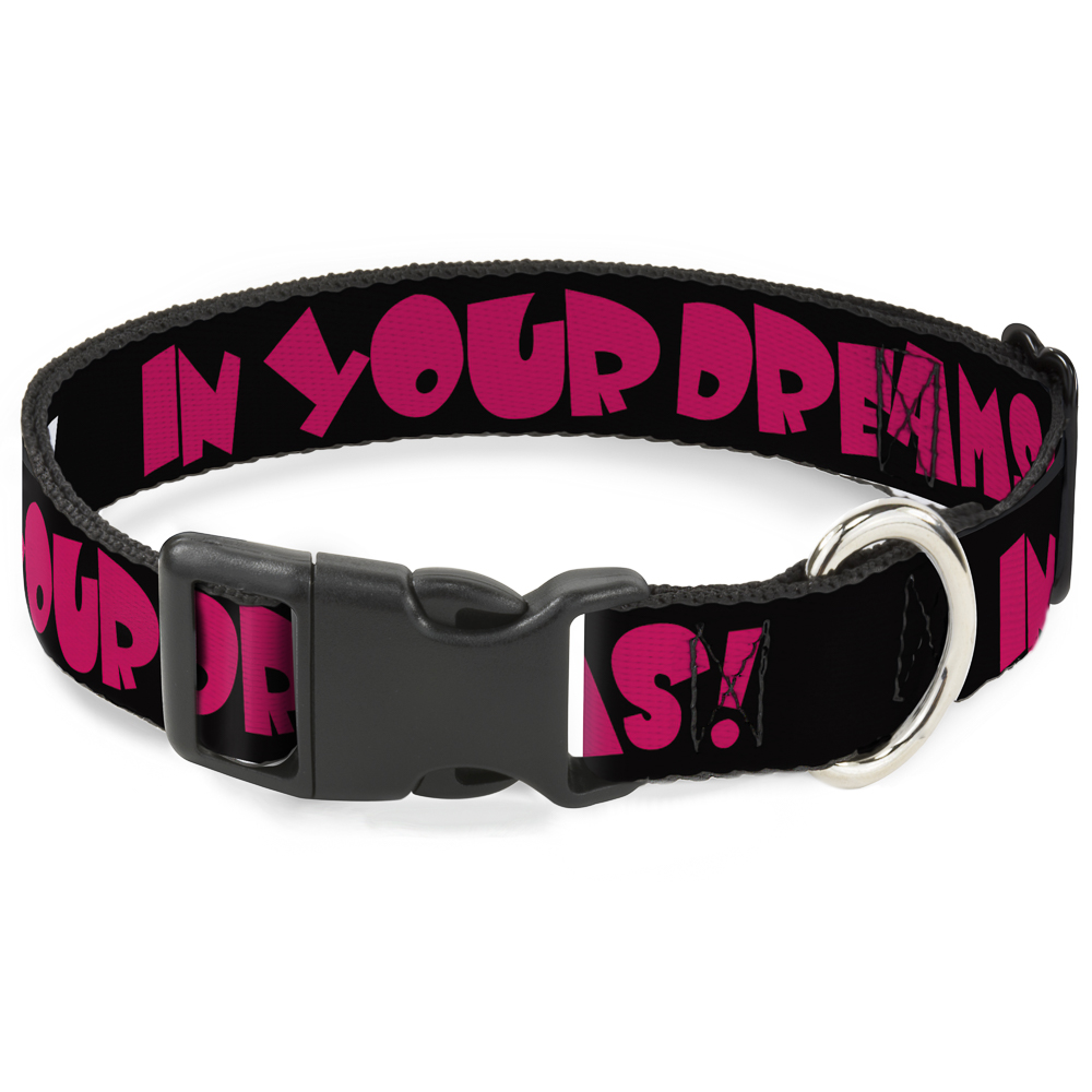 Plastic Clip Collar IN YOUR DREAMS! Black/White/Pink Medium 11-16.5