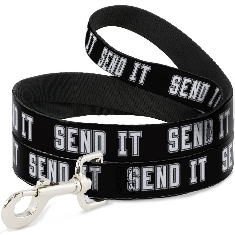 Dog Leash SEND IT Black/White NARROW 0.5"