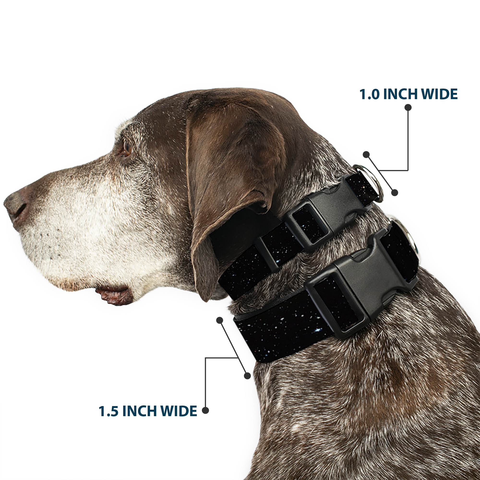 Plastic Clip Collar Deep Space2 Black/White Medium 11-16.5"