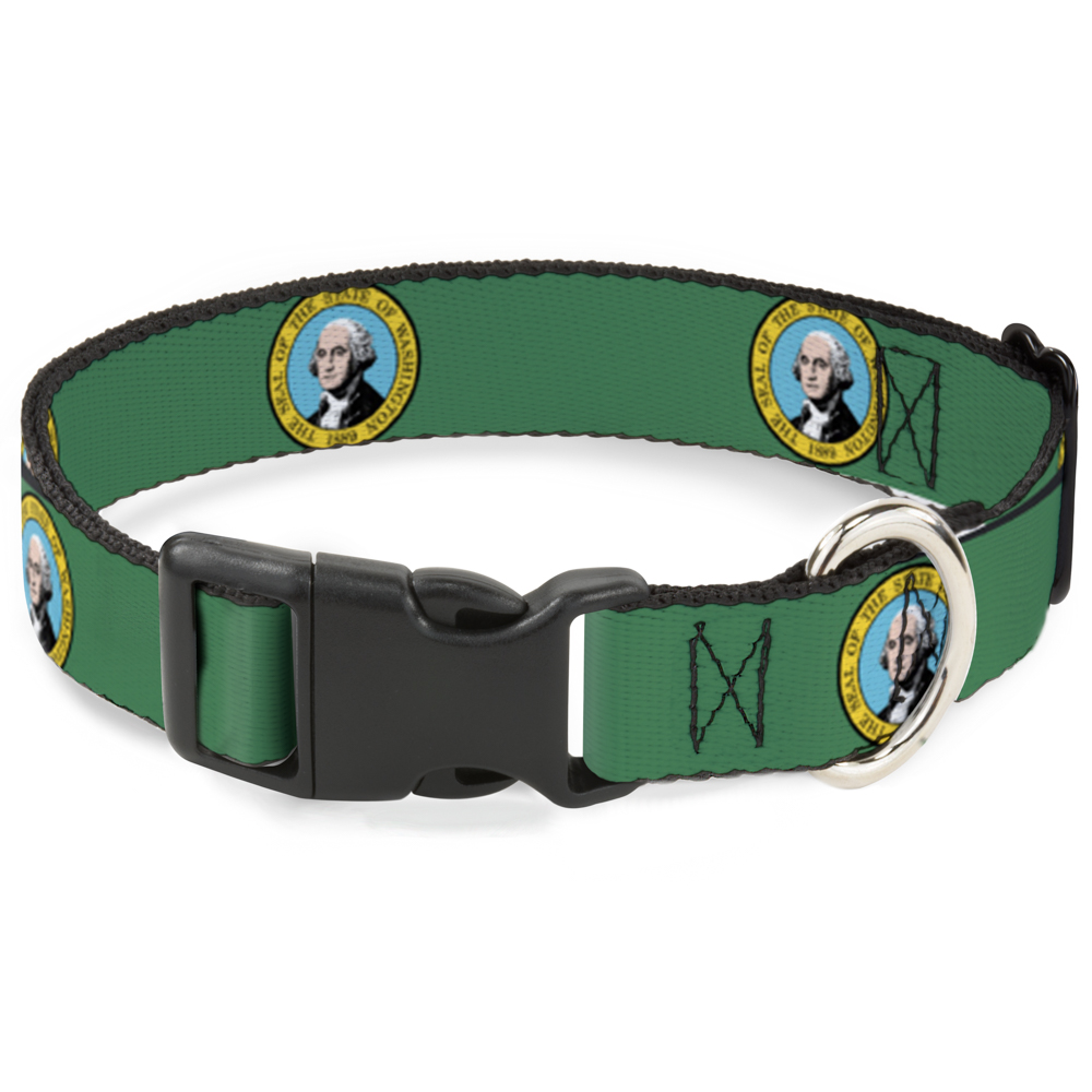 Plastic Clip Collar Washington Flag Large 15-24"