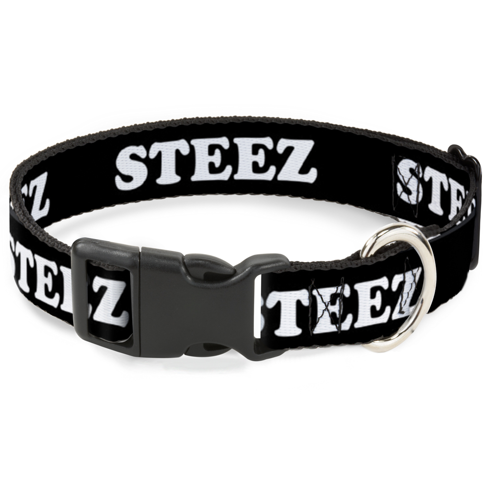 Plastic Clip Collar STEEZ Black/White NARROW-Small 7-8.5"