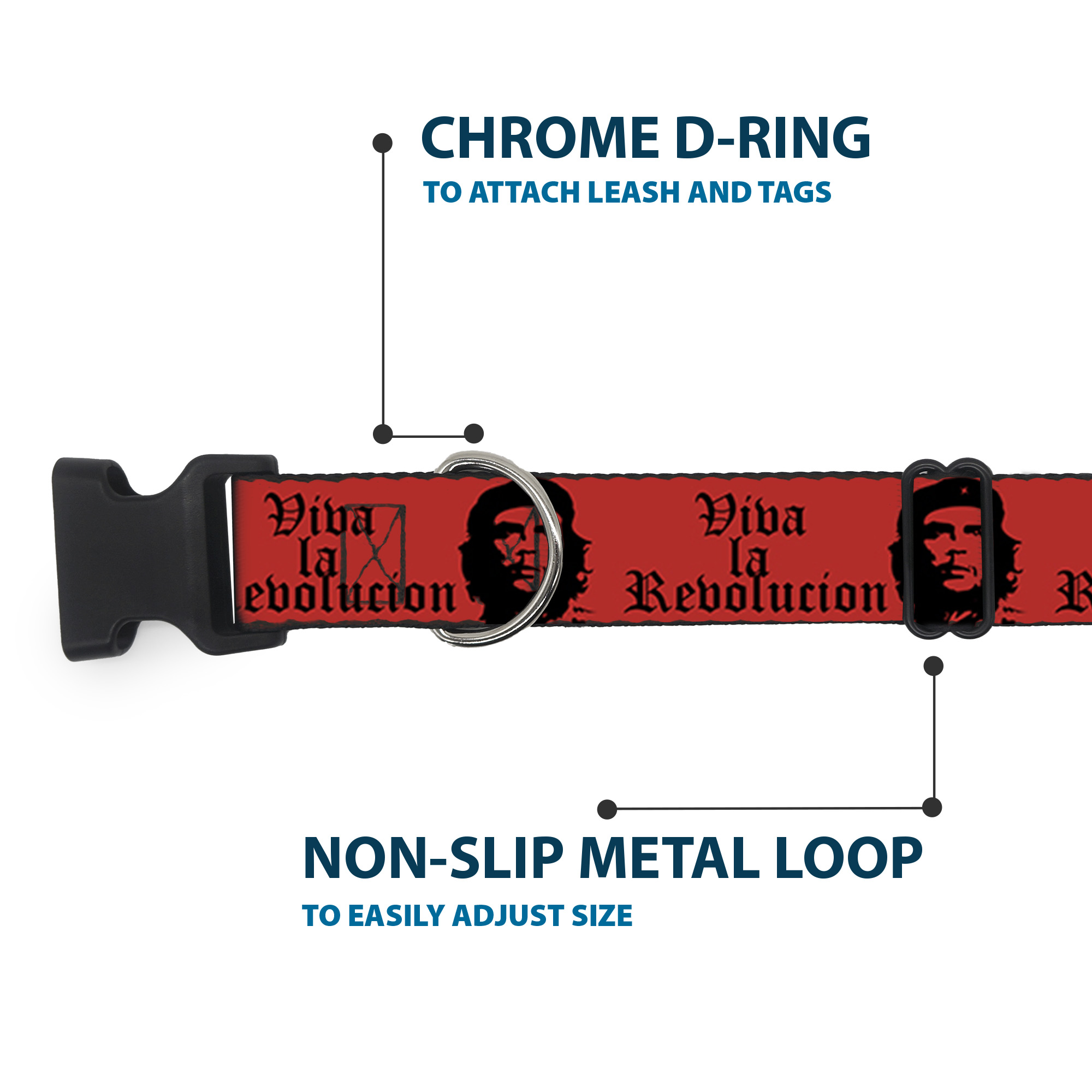 Plastic Clip Collar Che Red/Black Small 9.5-13"