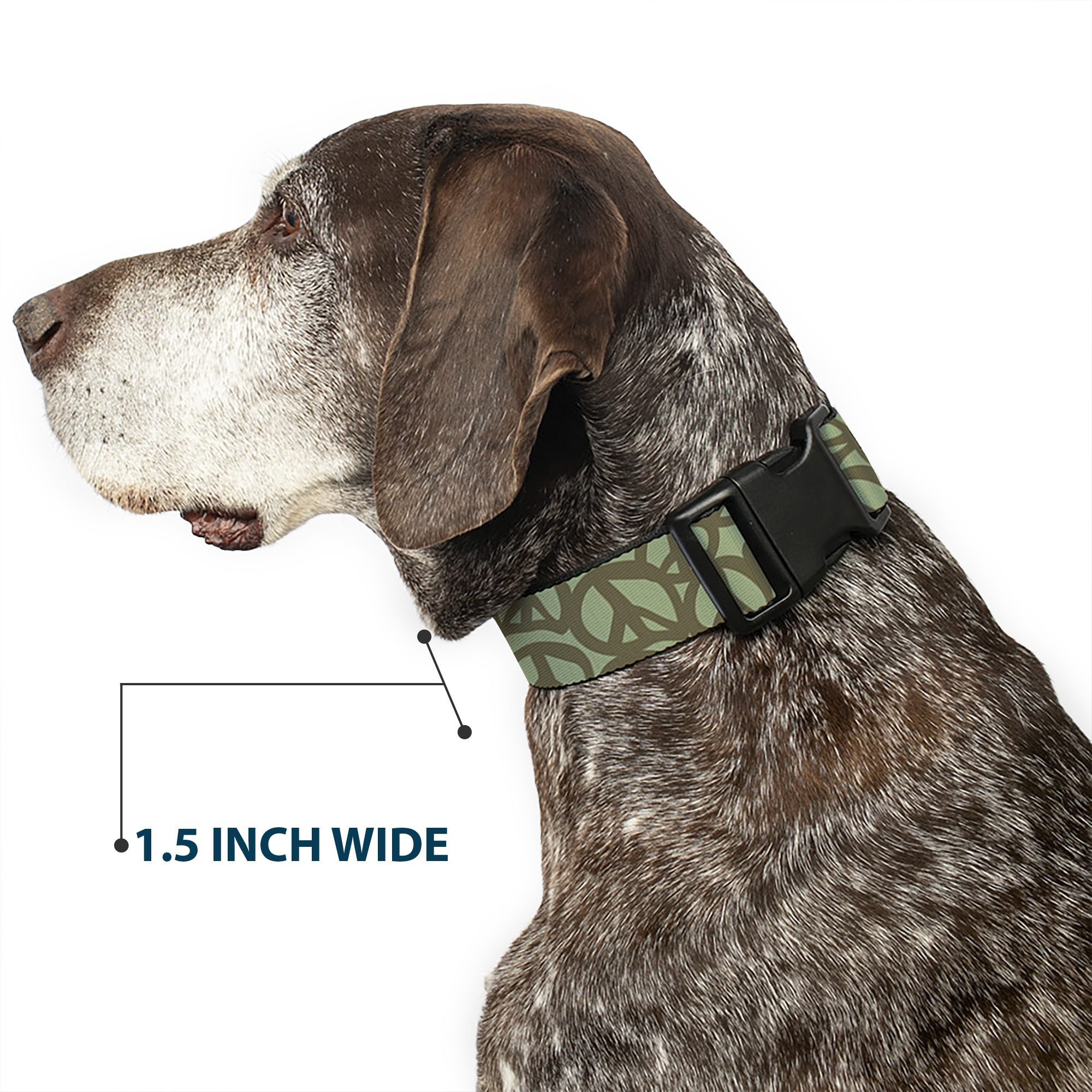 Plastic Clip Collar Peace Sage/Olive Large 15-24"