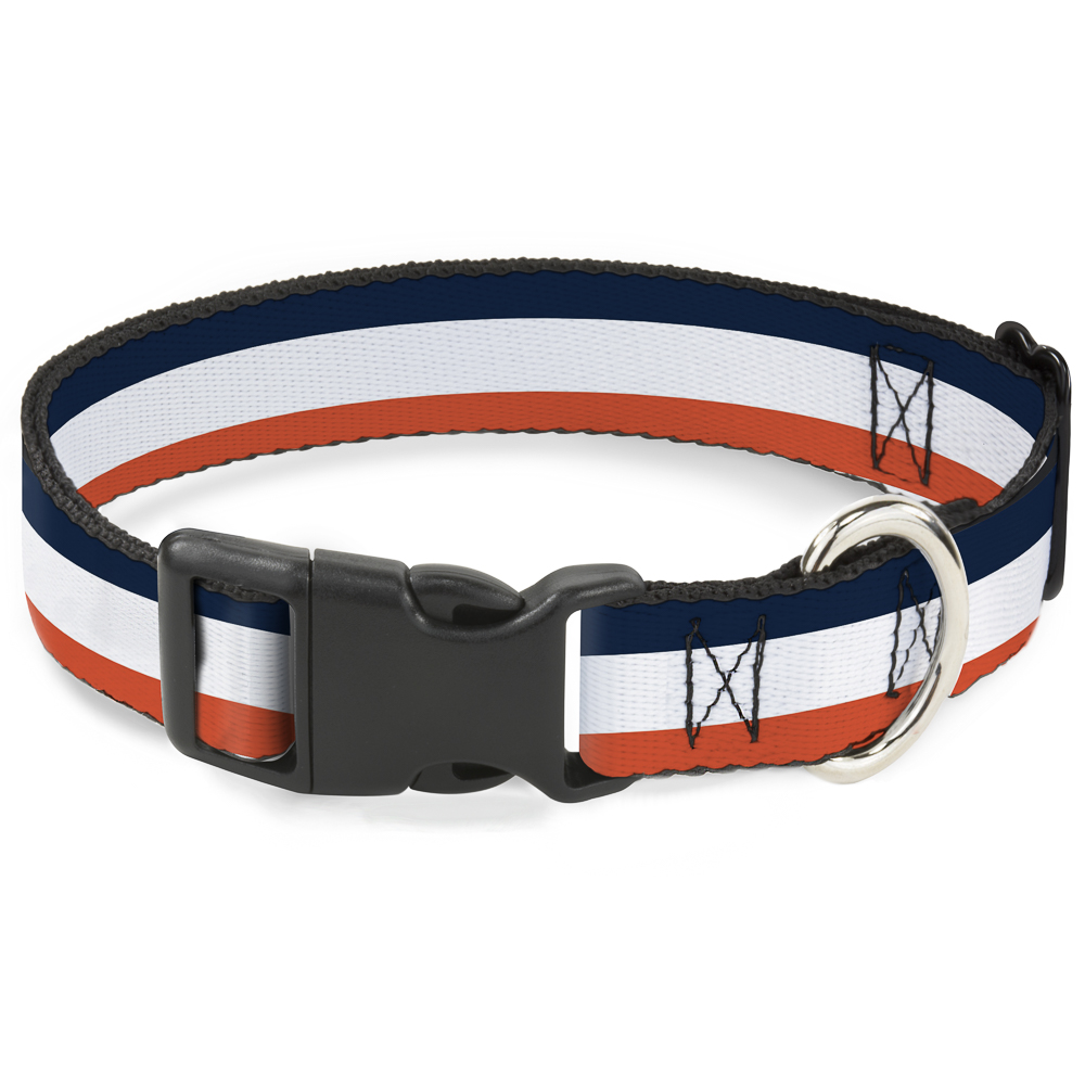 Plastic Clip Collar Stripe Navy/White/Orange NARROW-Medium 8.5-12"