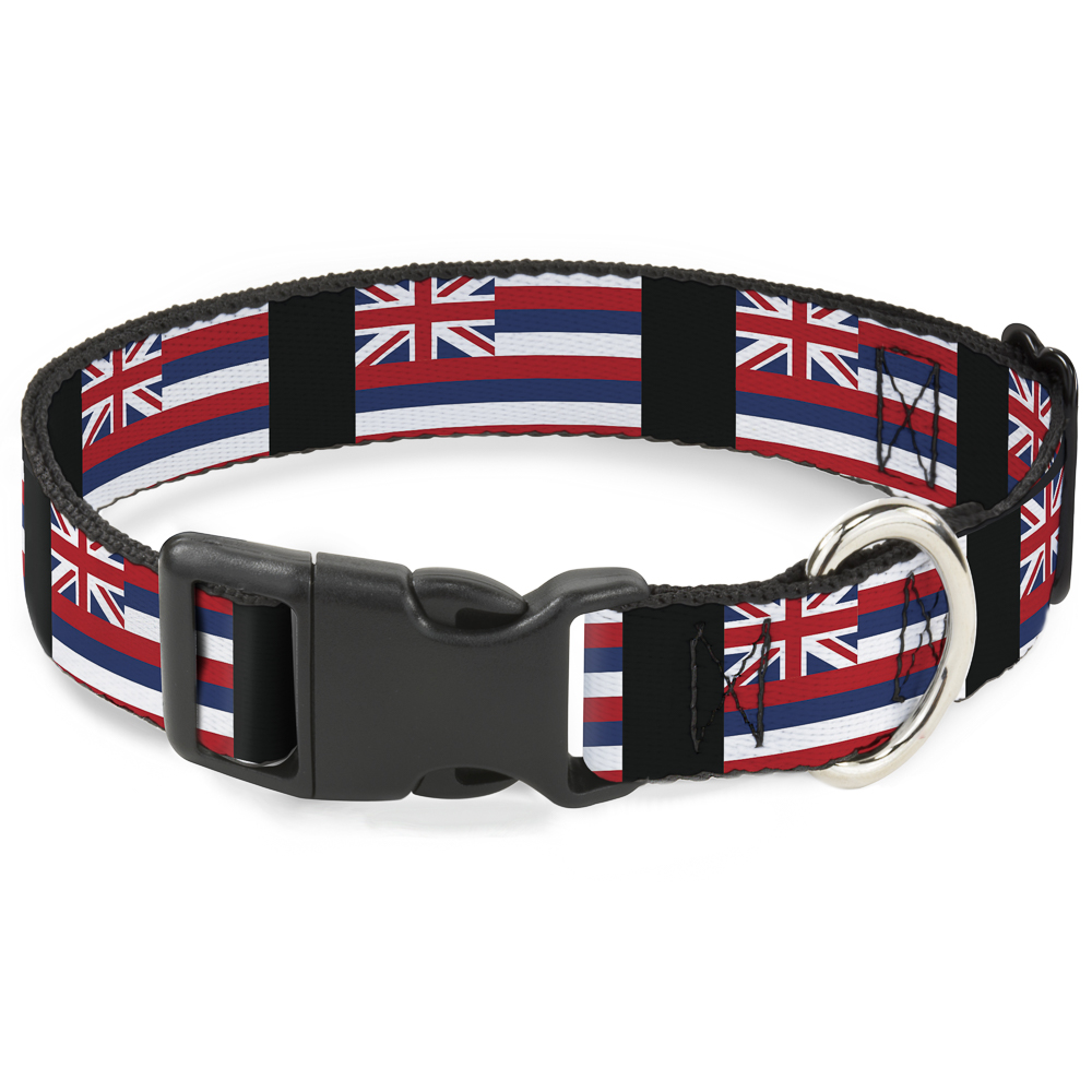 Plastic Clip Collar Hawaii Flags Small 9.5-13"