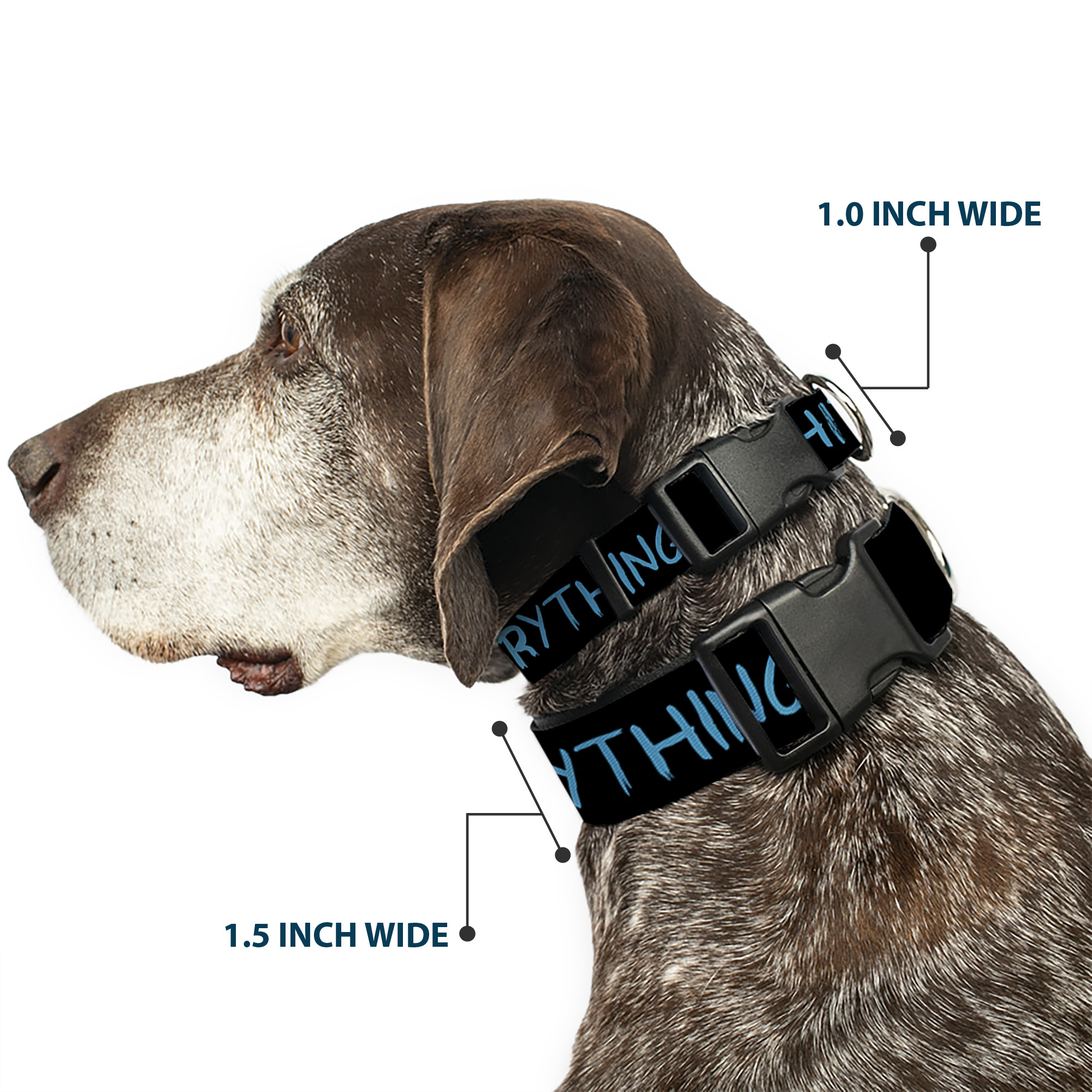 Plastic Clip Collar HIPSTERS RUIN EVERYTHING Black/Blue Medium 11-16.5"