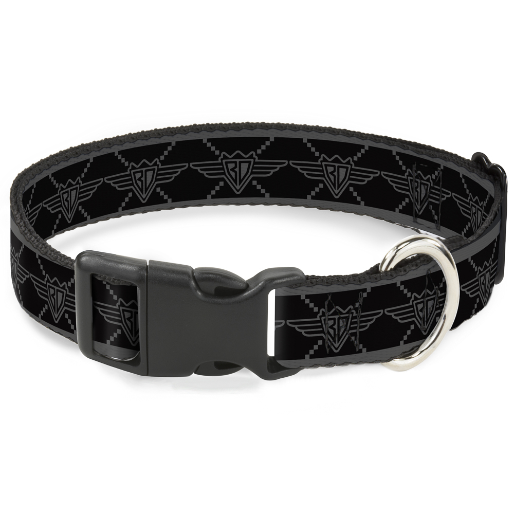 Plastic Clip Collar BD Monogram2 Black/Gray Small 9.5-13"