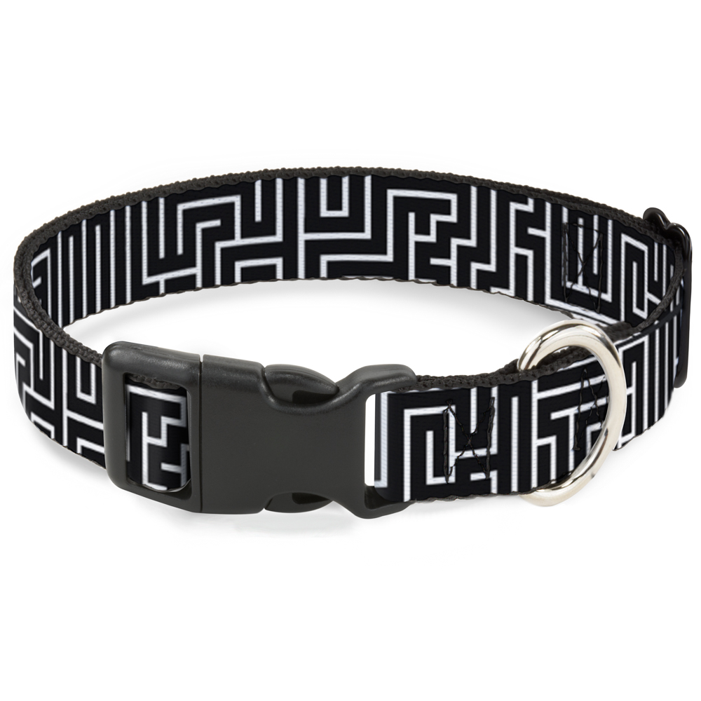 Plastic Clip Collar Maze Black/White/Red Large 15-24"