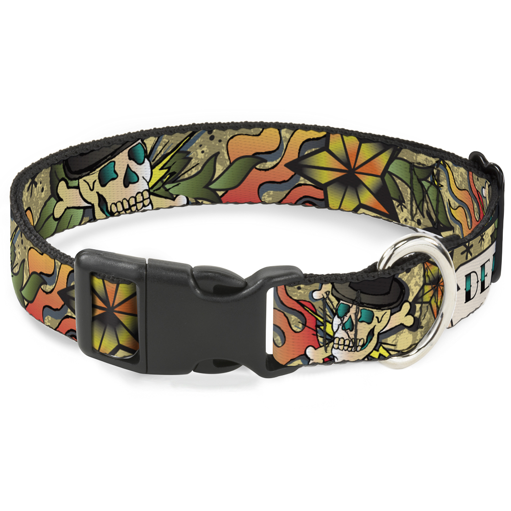 Plastic Clip Collar Death or Glory Tan Large 15-24"