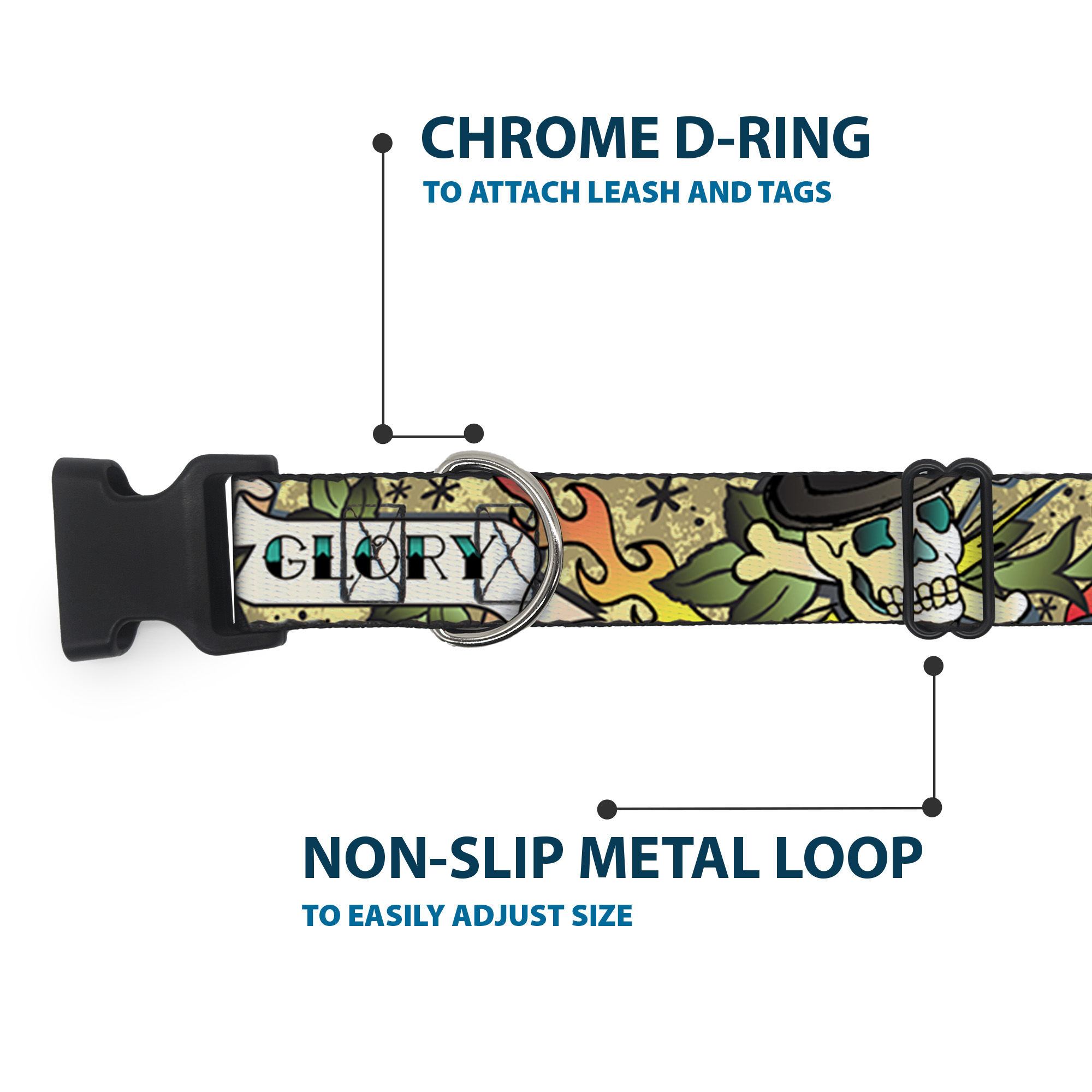 Plastic Clip Collar Death or Glory Tan Large 15-24"