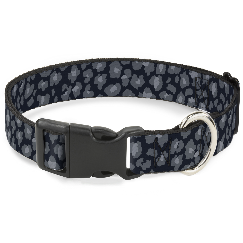 Plastic Clip Collar Leopard Grays NARROW-Medium 8.5-12"" (US IMPORT)