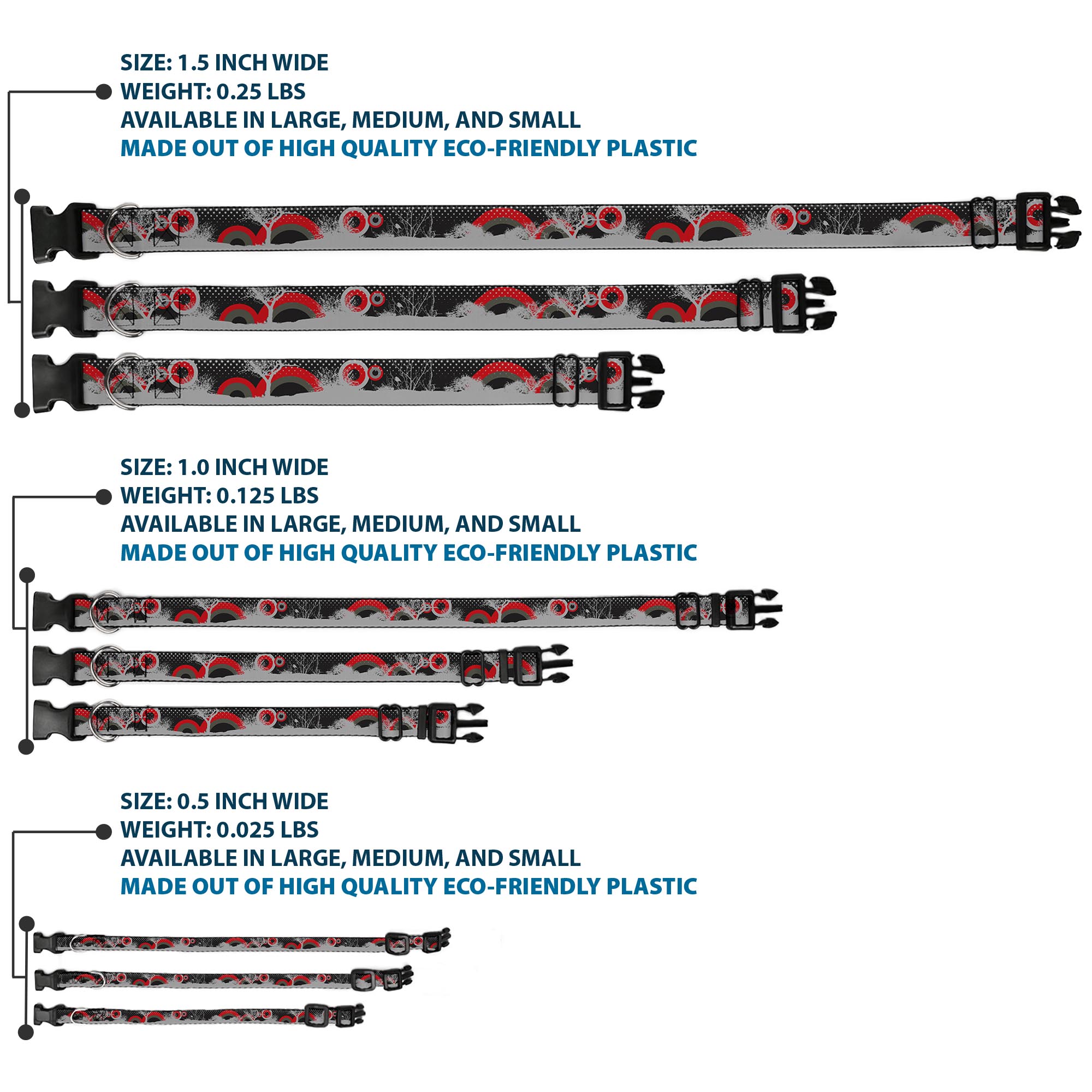 Plastic Clip Collar Starry Forest Large 15-24"