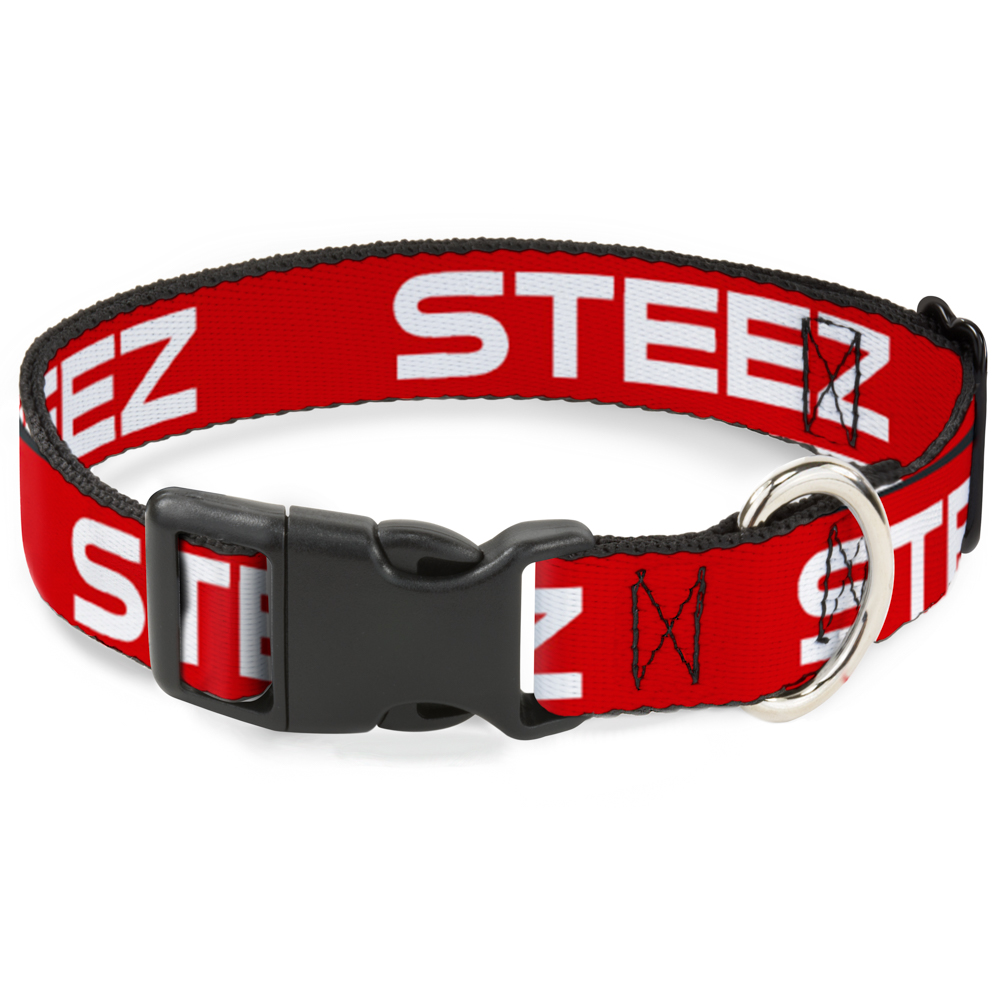Plastic Clip Collar STEEZ Red/White Small 9.5-13"