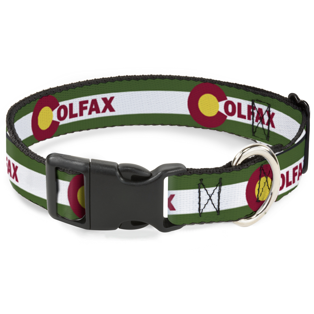 Plastic Clip Collar COLFAX Green Stripe Small 9.5-13"