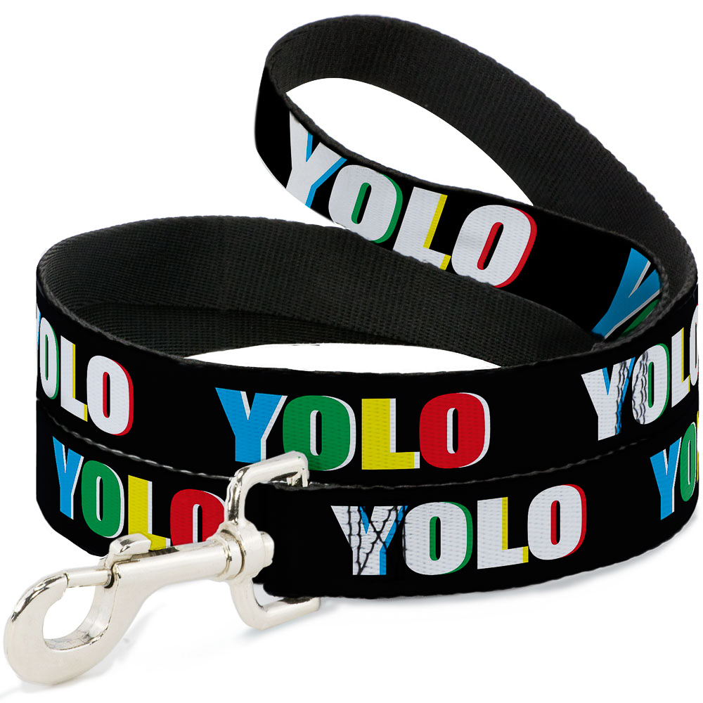 Dog Leash YOLO Black/Multi Color