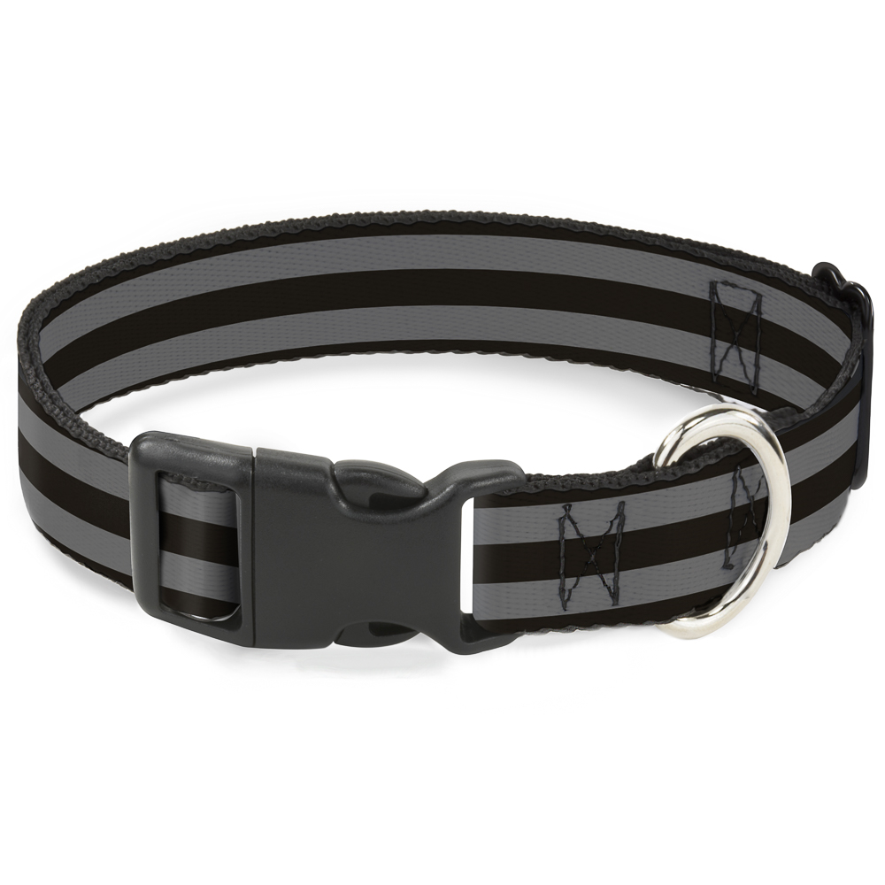 Plastic Clip Collar Stripes 3Black/2Gray Large 15-24"