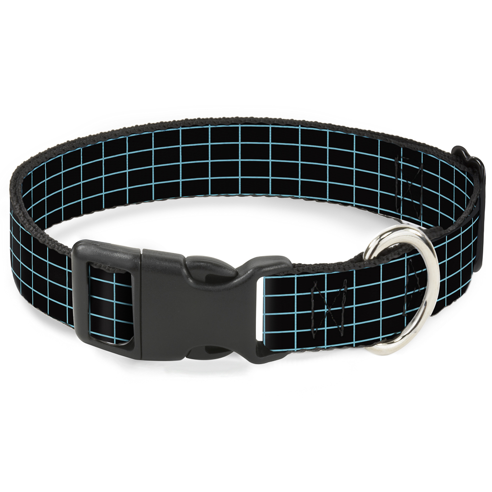 Plastic Clip Collar Wire Grid Black/Blue Large 15-24"
