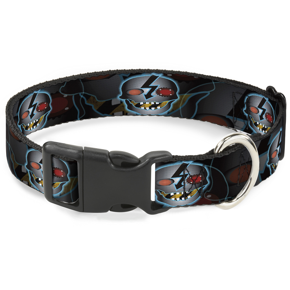 Plastic Clip Collar High Voltage Skull NARROW-Medium 8.5-12"