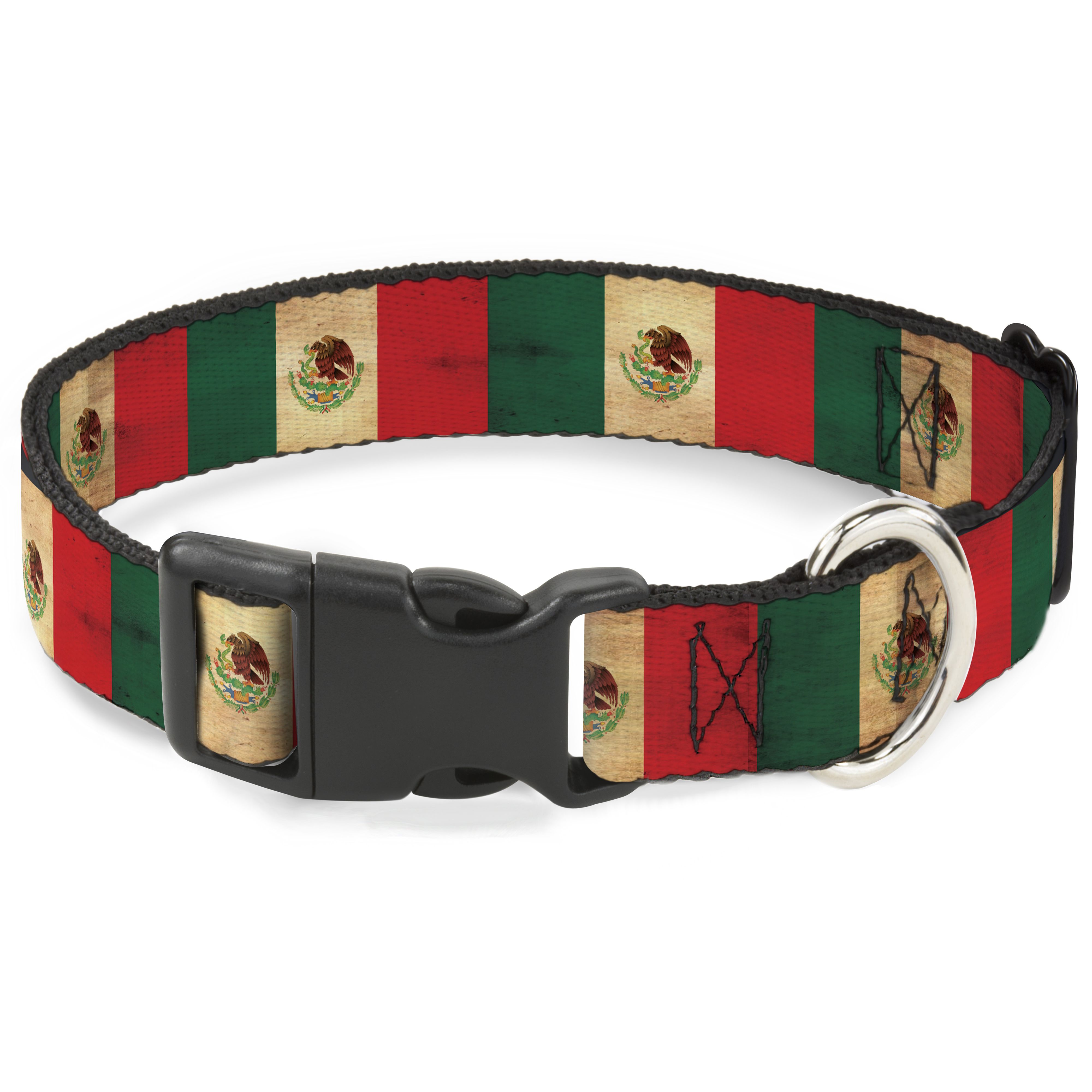 Plastic Clip Collar Mexico Flag Continuous Vintage Large 15-24″