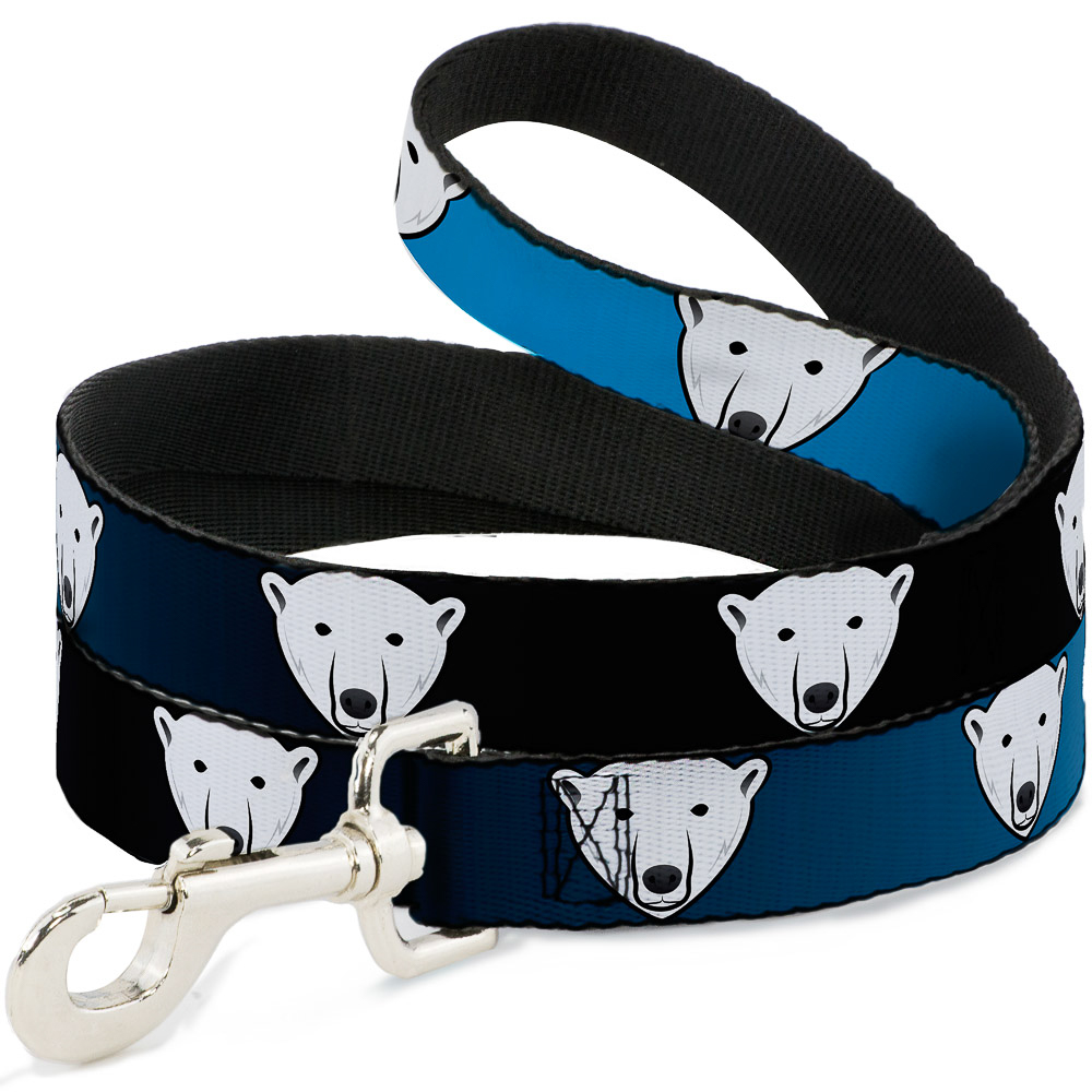 Dog Leash Polar Bear Repeat Black/Blue Fade