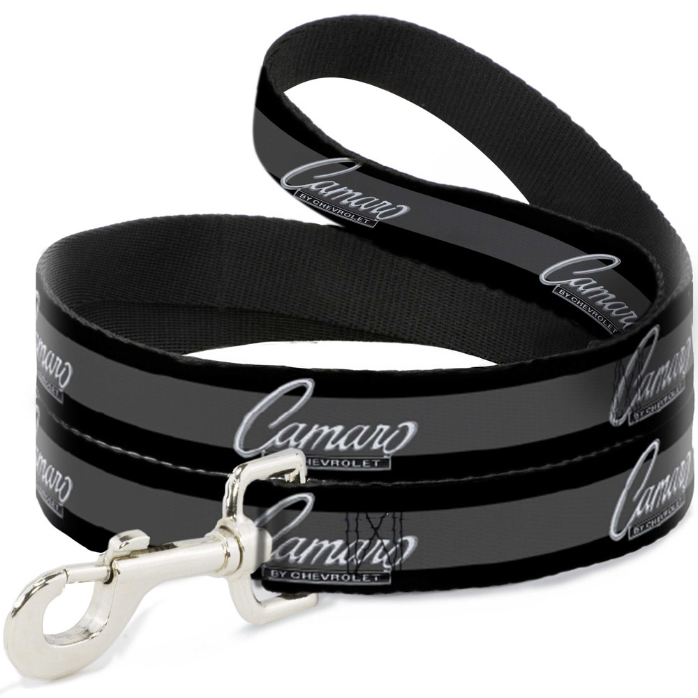 Dog Leash 6-FEET 1969 CAMARO BY CHEVROLET Emblem/Stripe Black/Gray/Silver NARROW