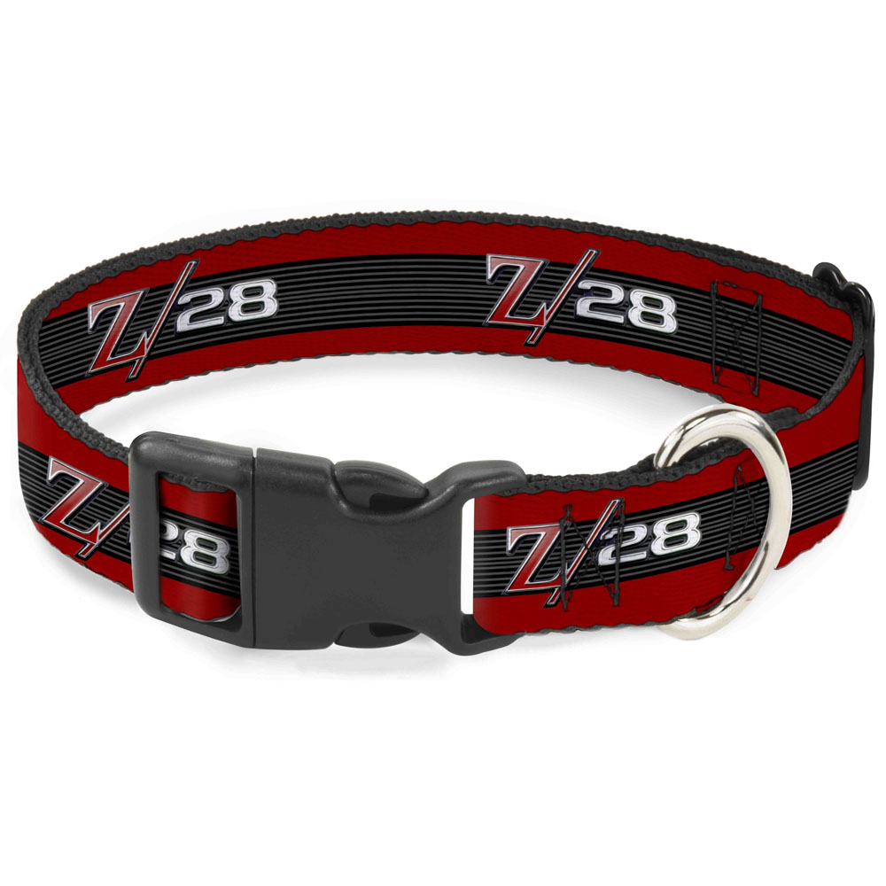 Plastic Clip Collar 1969 Camaro Z/28 Emblem/Stripe Red/Black/Gray/Silver NARROW-