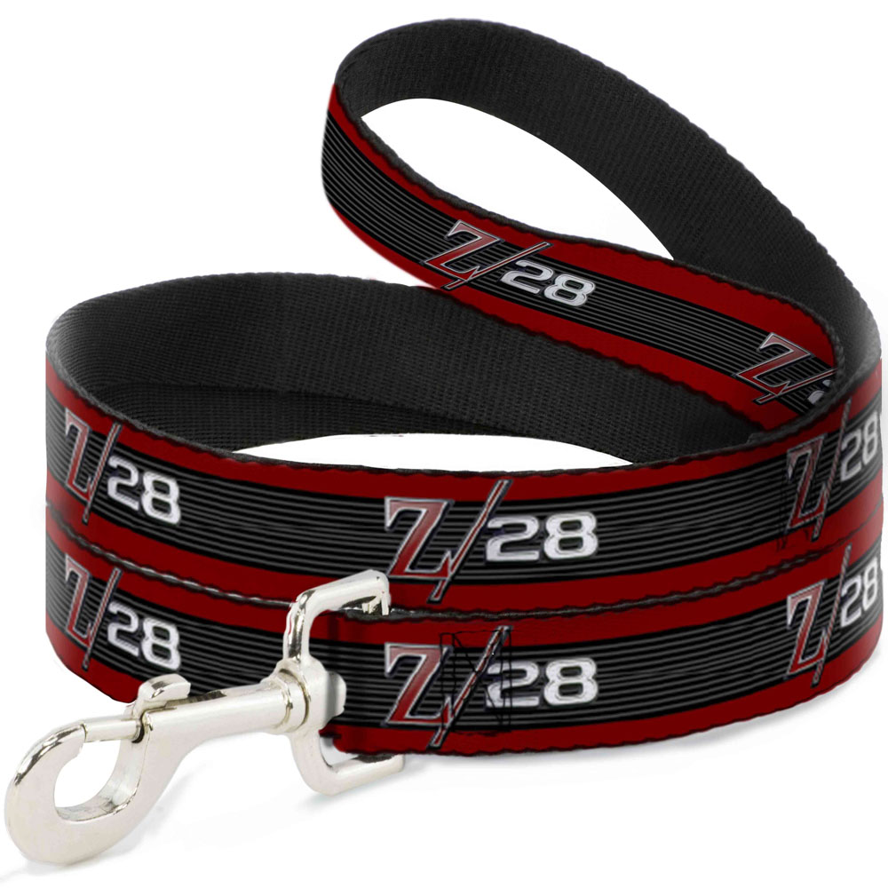Dog Leash 1969 Camaro Z/28 Emblem/Stripe Red/Black/Gray/Silver