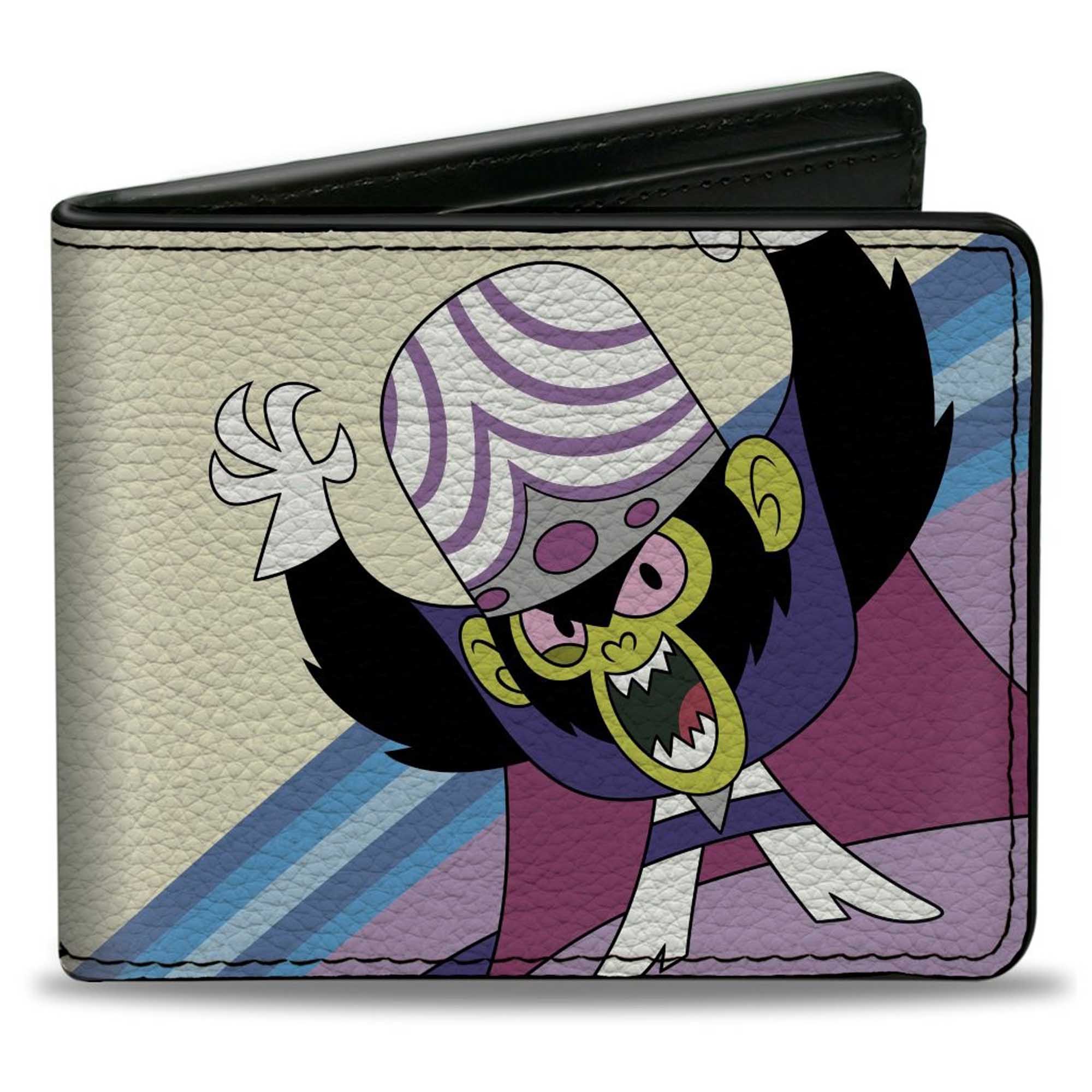 BI-FOLD WALLET THE Powerpuff Girls Mojo Jojo Pose and Text Ivory/Blues ...
