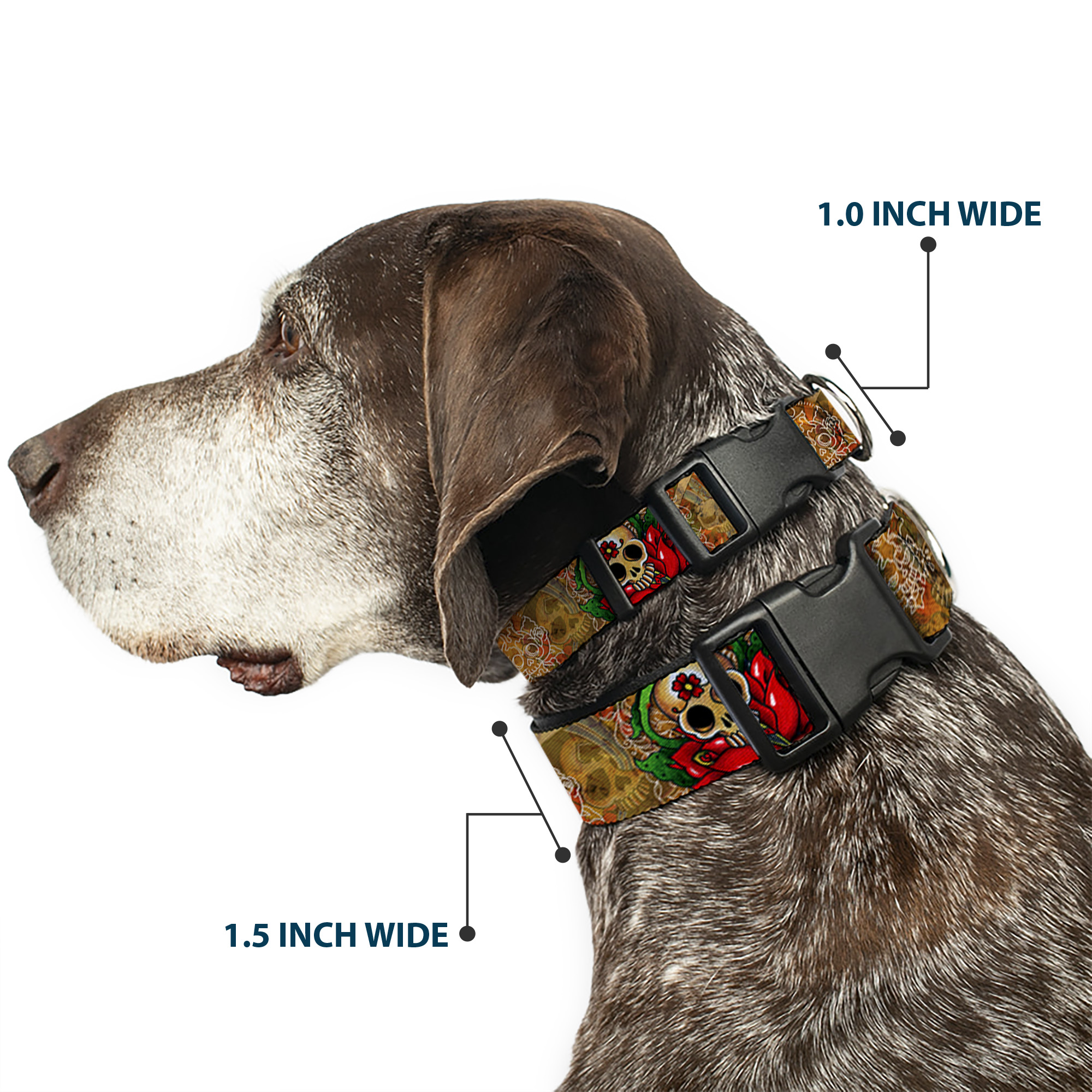 Plastic Clip Collar Tattoo Johnny-Dagger NARROW-Medium 8.5-12"