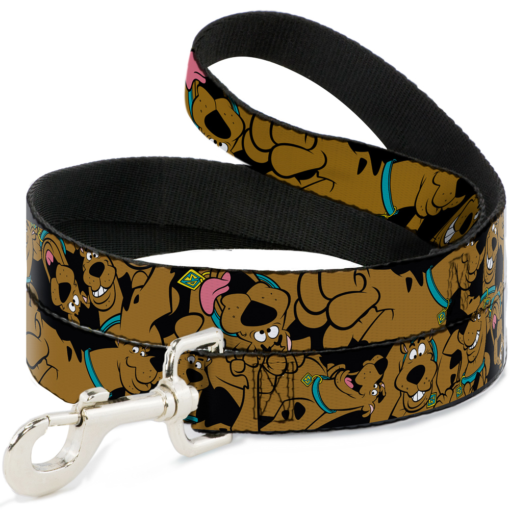 Dog Leash Scooby Doo Stacked CLOSE-UP Black
