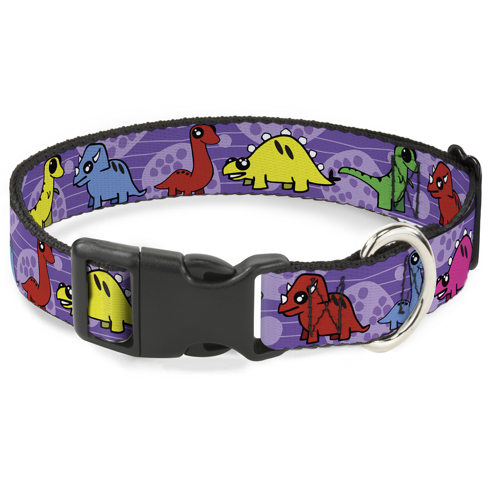 Plastic Clip Collar Dinosaur Cartoon WIDE-Medium 16-23"" (US IMPORT)
