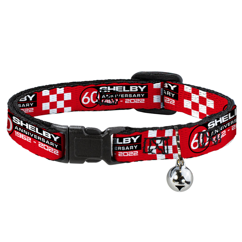 Cat Collar Breakaway with Bell SHELBY 60th ANNIVERSARY Checker Red/Black/White N