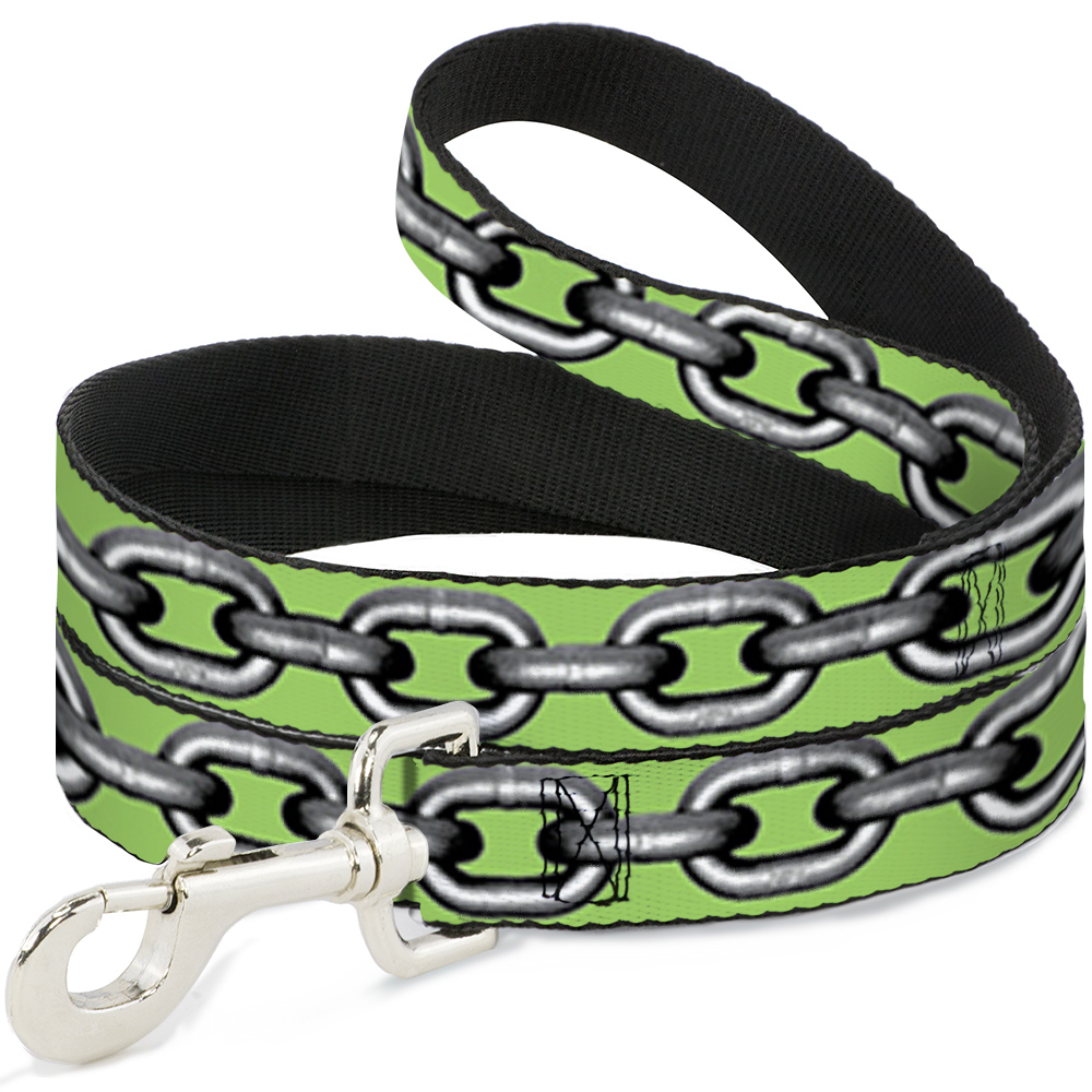 Dog Leash 6ft Metal Chain Green Gray