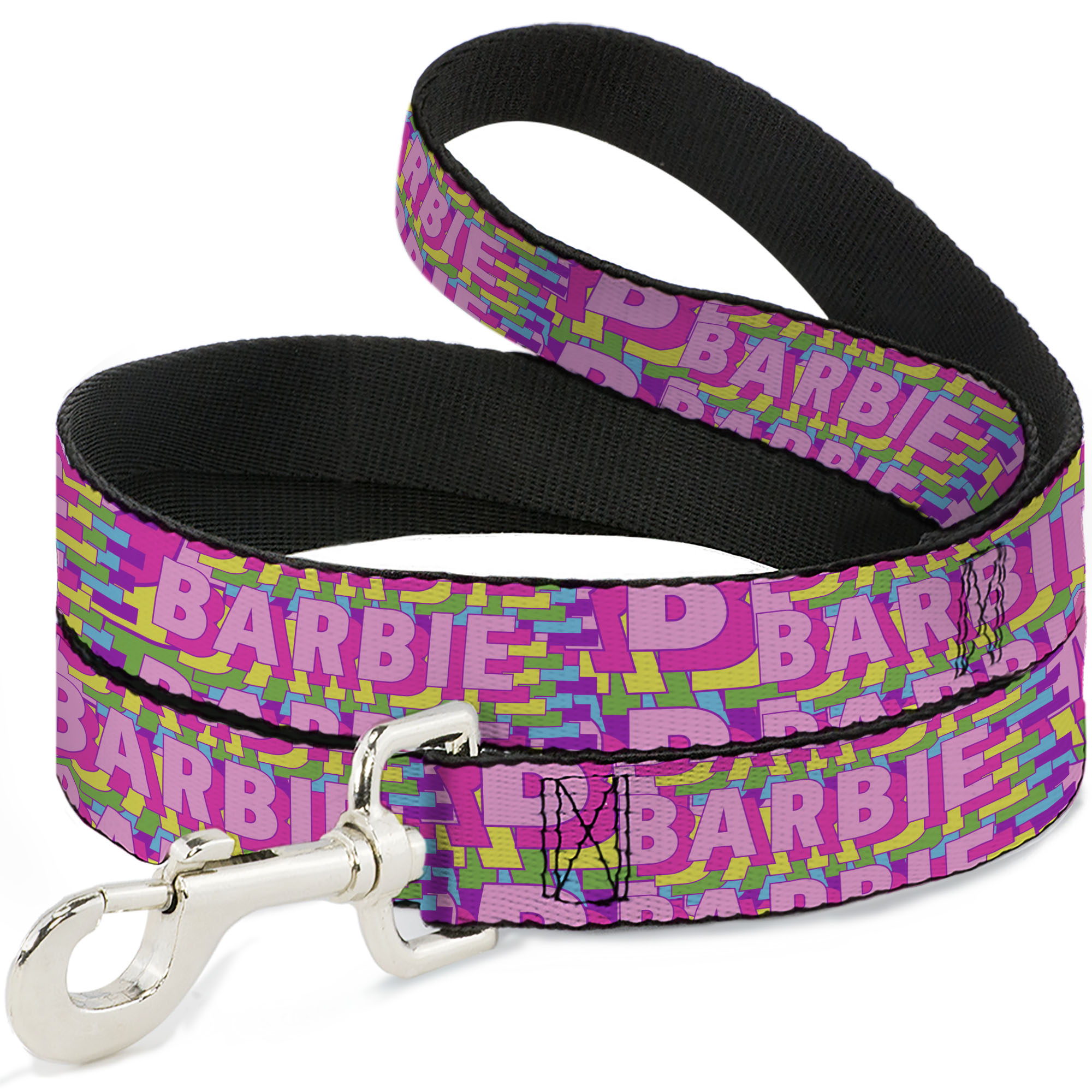 Dog Leash 6-FEET BARBIE Bold Text Stacked Pink/Multi Color (US IMPORT)