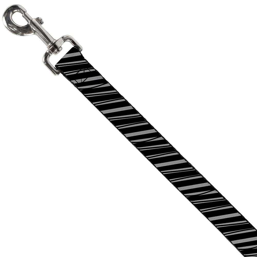 Dog Leash Diagonal Stripes Scribble Gray/Black WIDE 1.5"