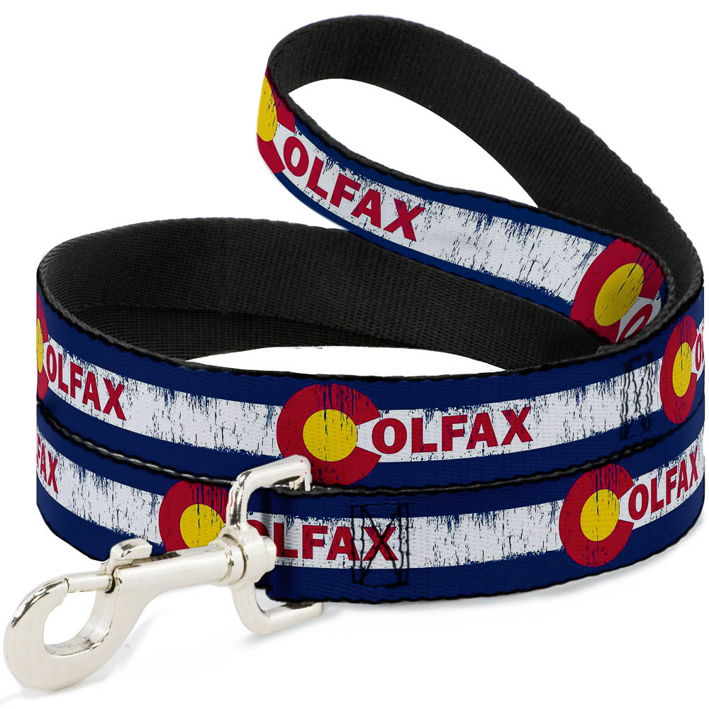 Dog Leash COLFAX Colorado Flag Weathered WIDE 1.5"" (US IMPORT)