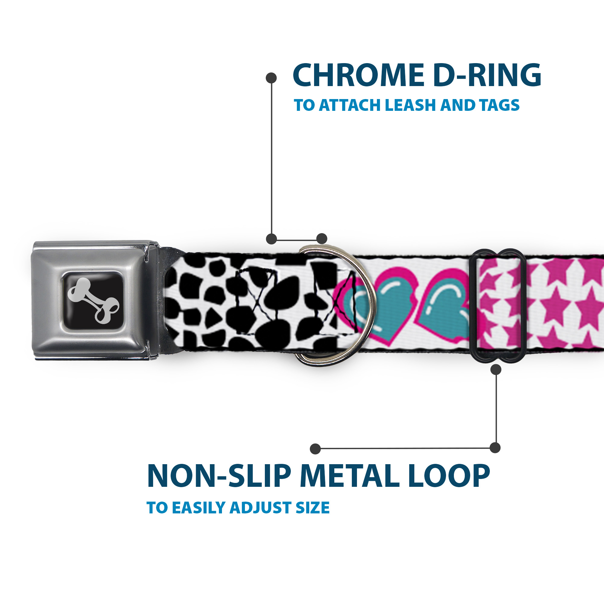 Dog Collar Bone Icons & Patterns 1 Large 15-24"