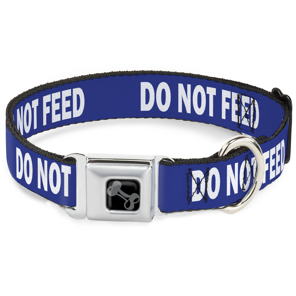 Dog Collar Bone Pet Quote DO NOT FEED Navy/White Large 15-24"" (US IMPORT)