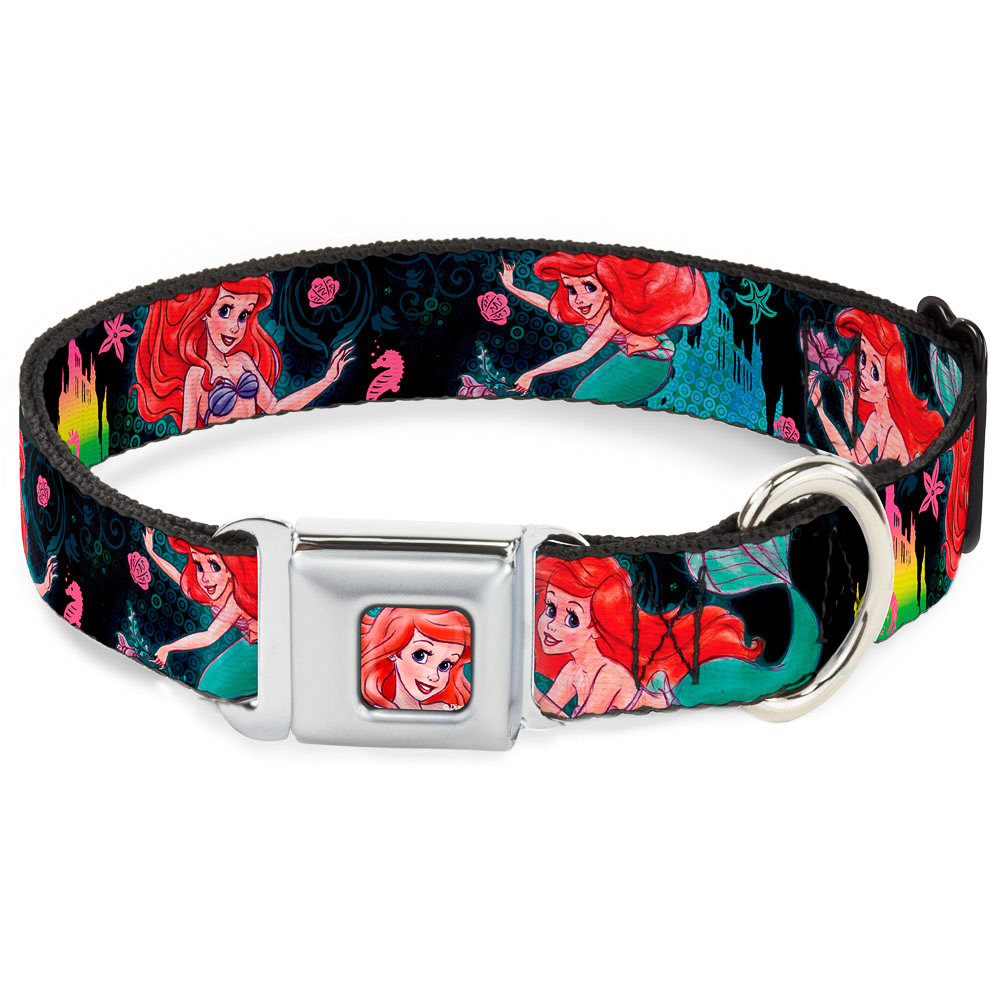 Dog Collar DYBM-Ariel Face2 Turquoise Ariel Underwater Poses/Palace  (US IMPORT)