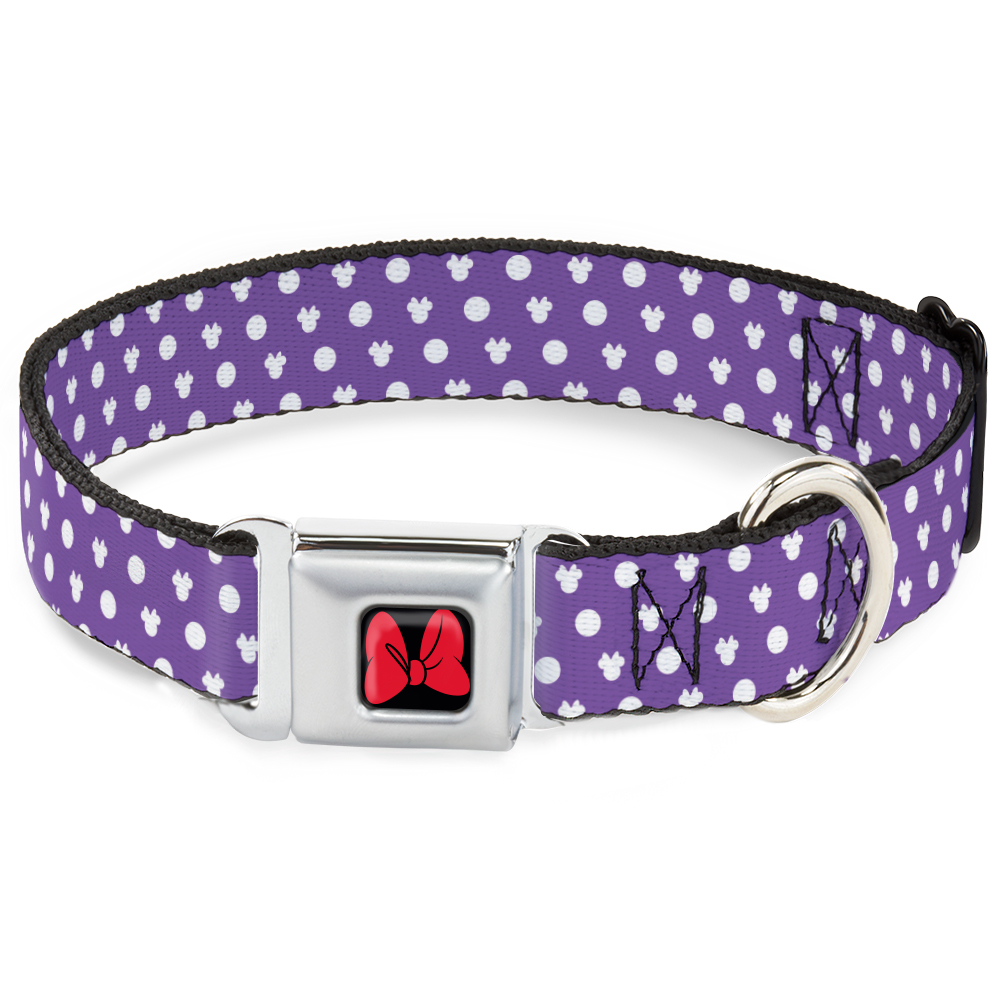 Dog Collar DYYR-Minnie Mouse Bow Full Color Black/Red Minnie Mouse Ears Monogram
