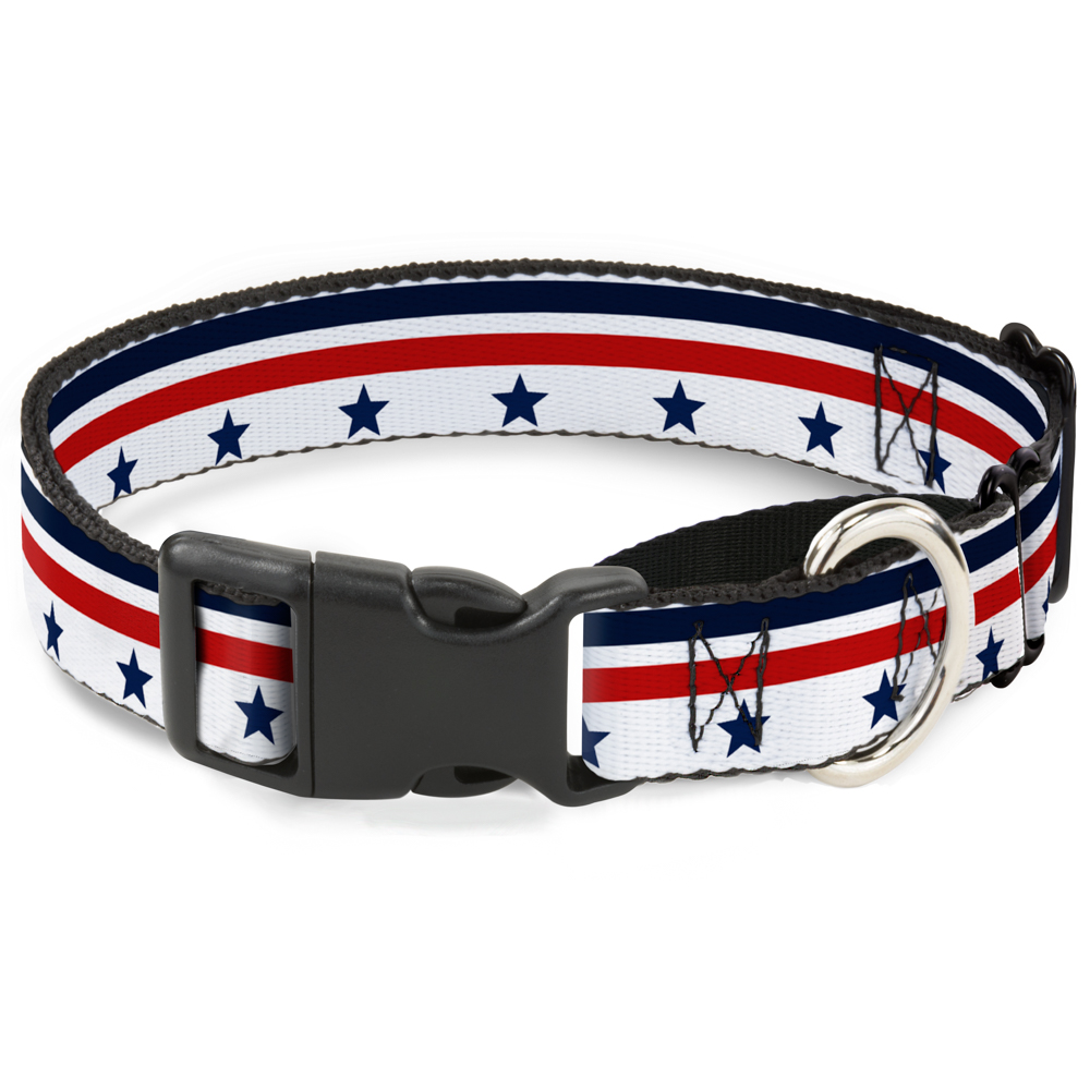 Plastic Martingale Collar Americana Stars & Stripes5 White/Blue/Red WIDE-Medium