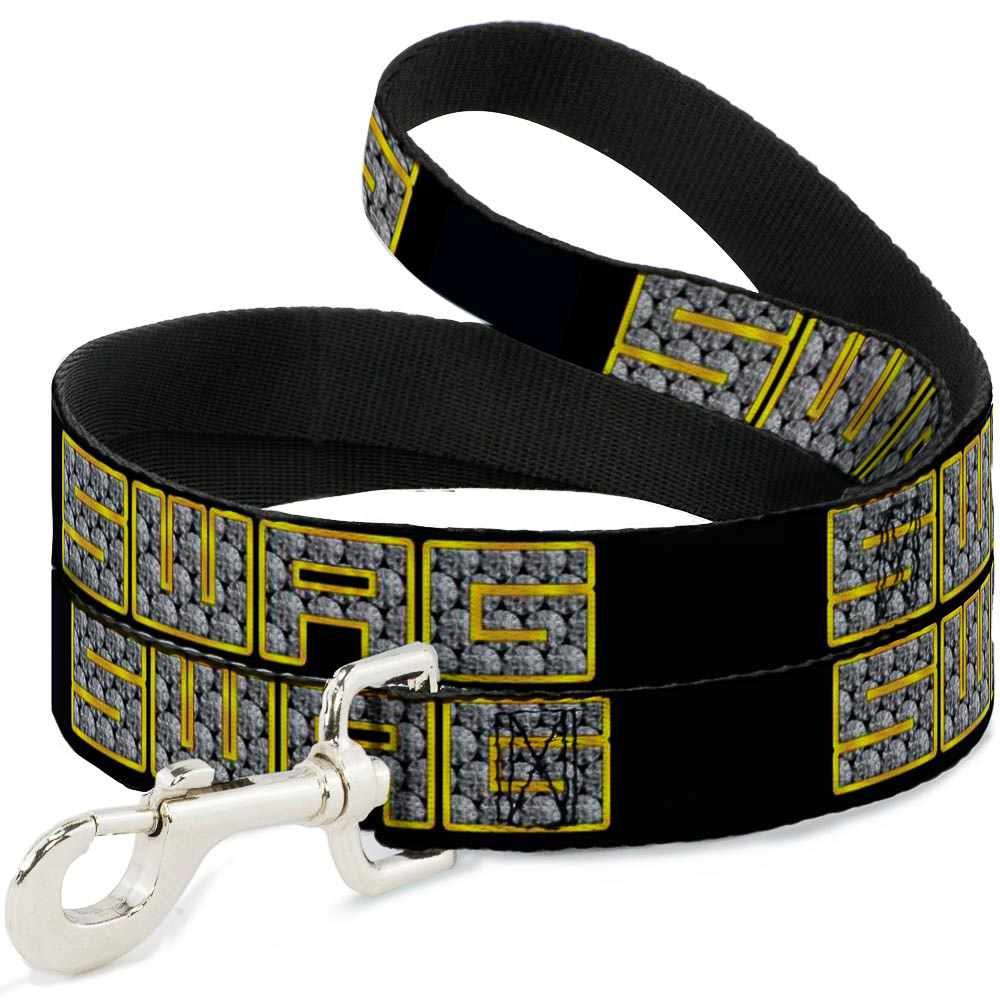 Dog Leash 6-FEET SWAG Black/Bling WIDE 1.5"" (US IMPORT)